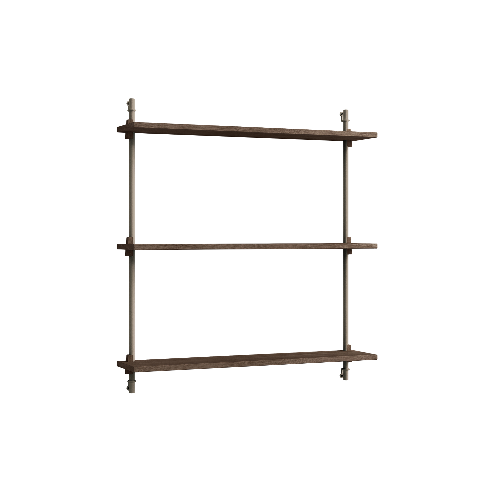 MOEBE - Wall Shelving Standard, smoked oak/warm grey