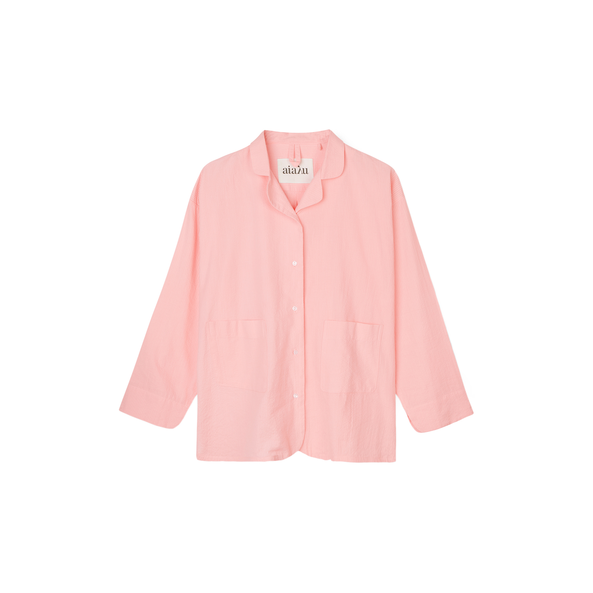 Aiayu - Pyjamas Shirt Seersucker, pink - Str. XS