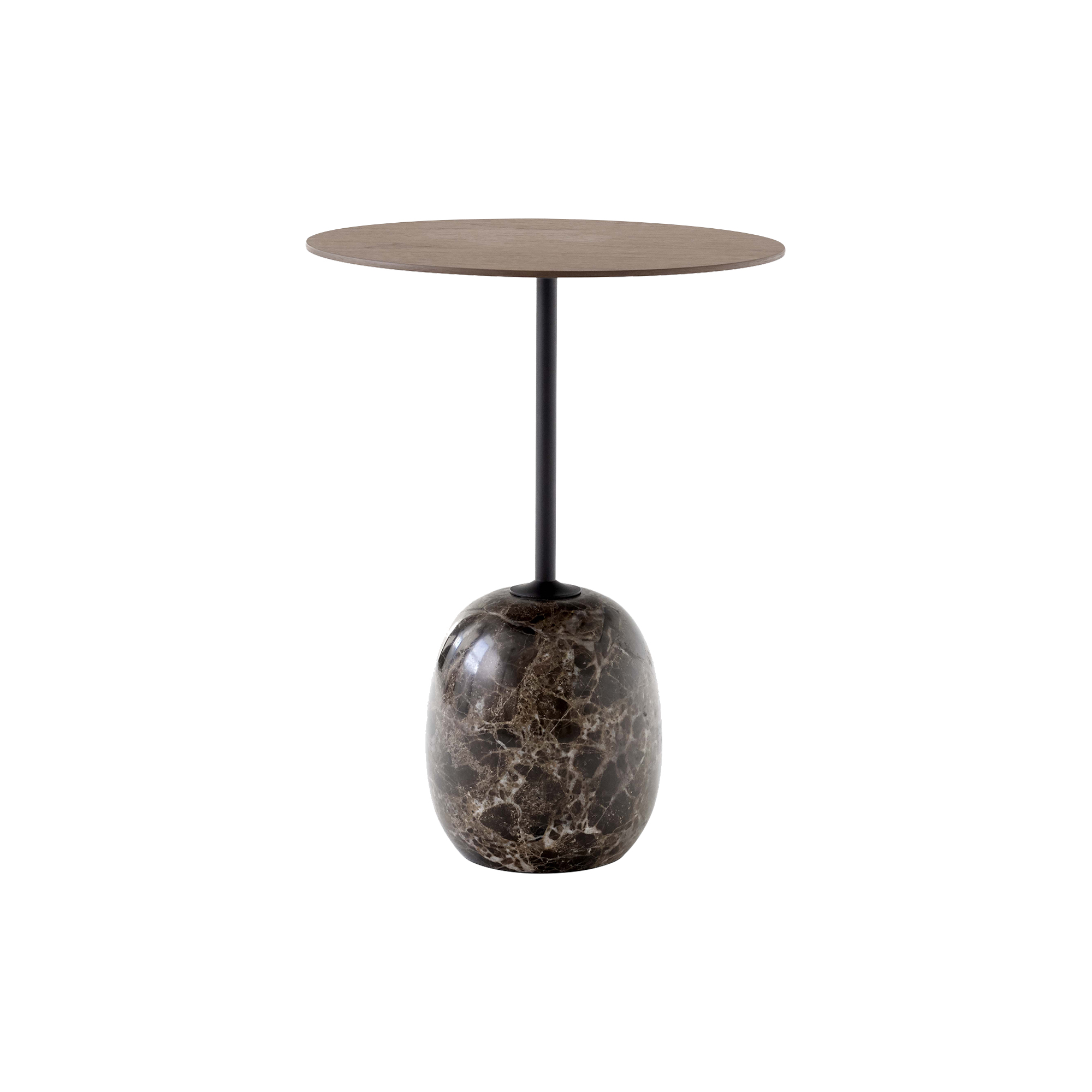 &Tradition - Lato Table LN8 Lounge Table, Emparador marble/walnut - H: 50 x Ø 40 cm.