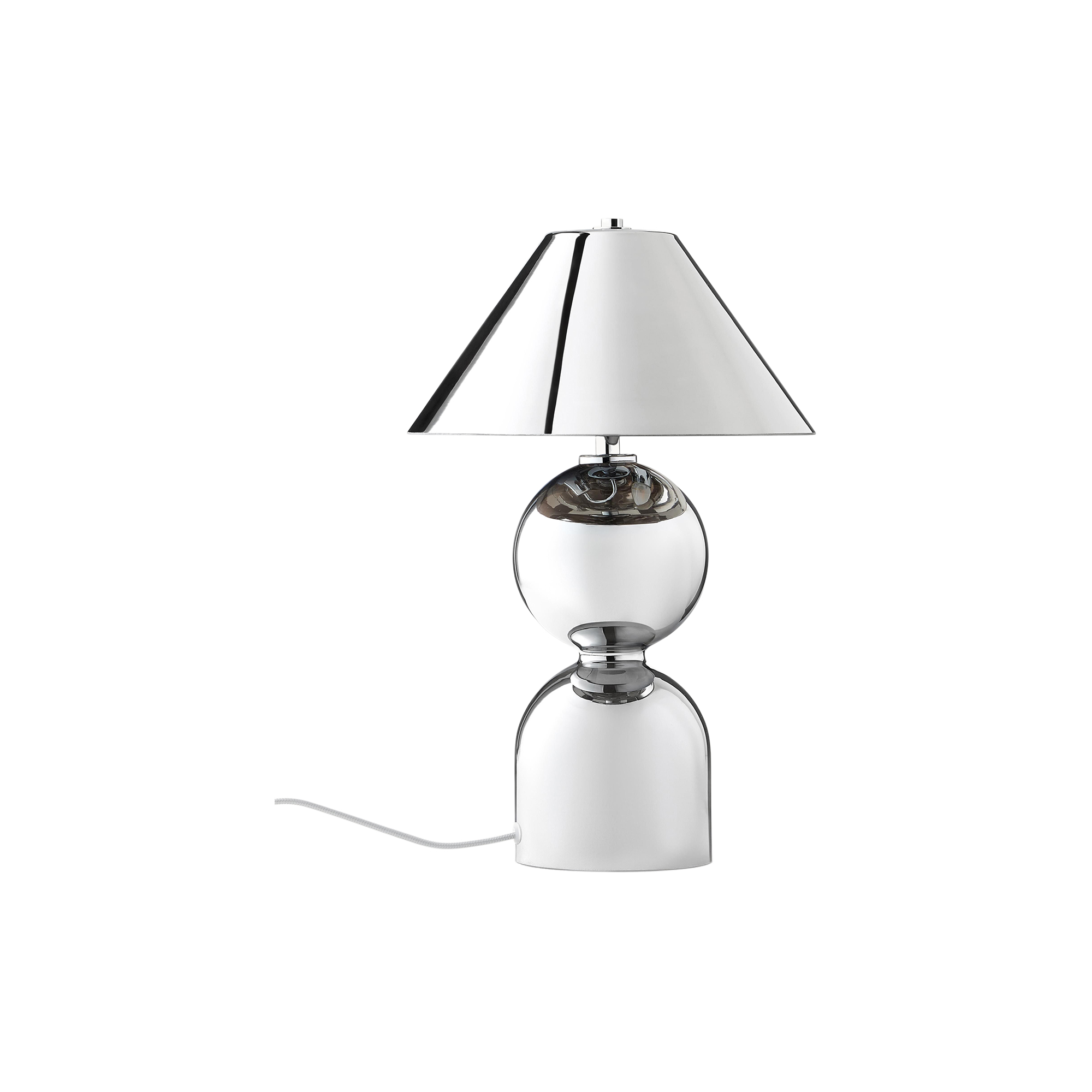 Westwing Collection - Danielle Mirror Glass Table Lamp, chrome