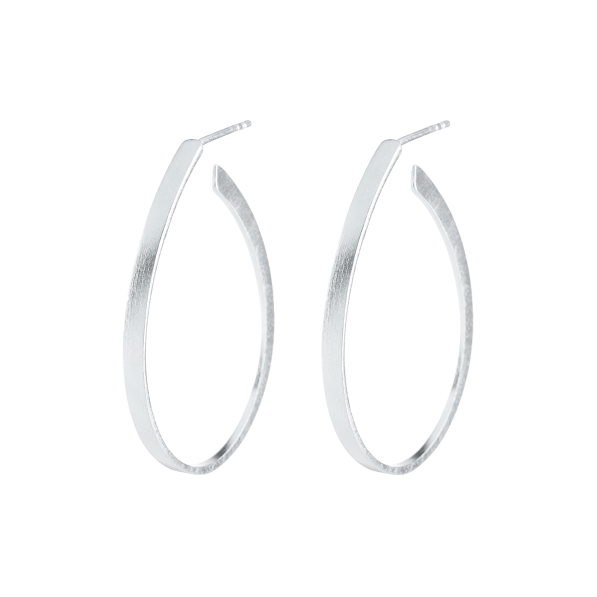 Pernille Corydon Jewellery - Oval øreringe, sølv - L: 3,5 cm.