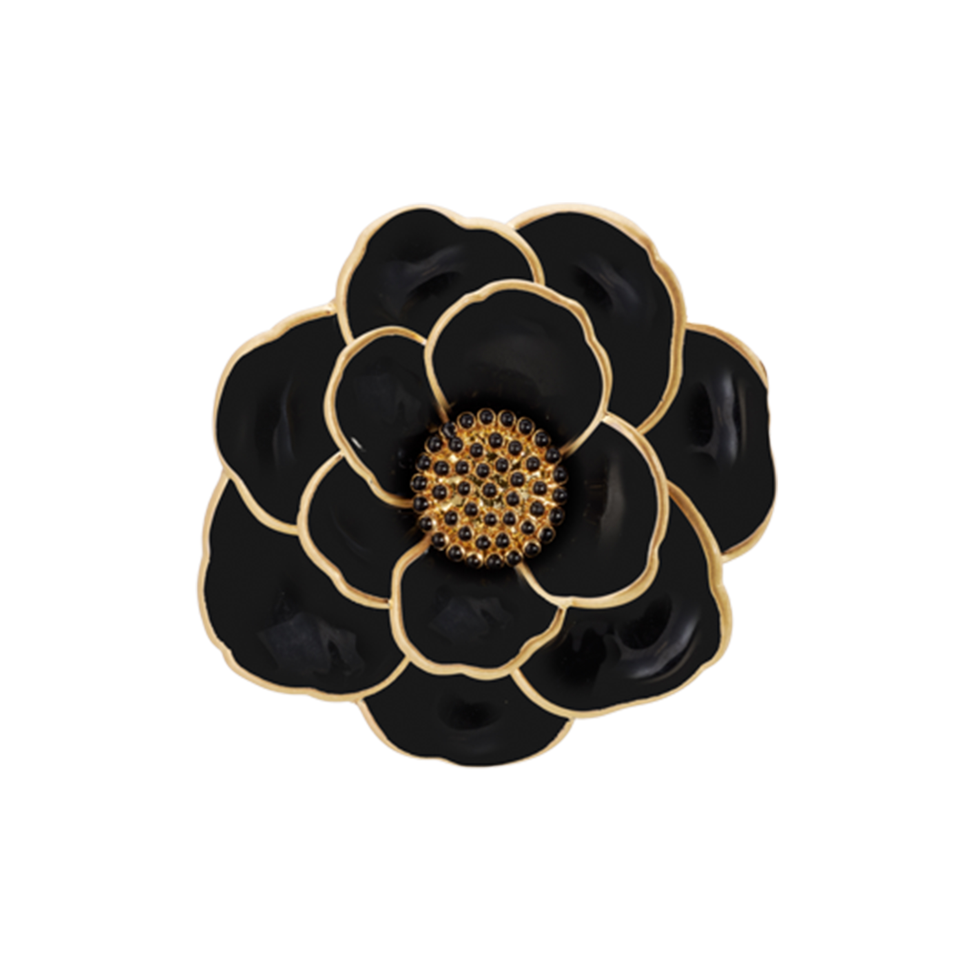 bangle up - PEONY flower pendant small, carbon black - Small