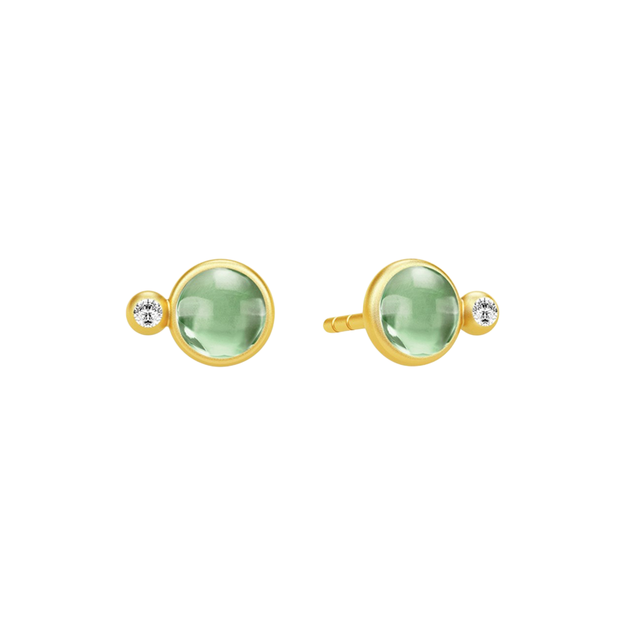 Julie Sandlau - Prime Earstuds, gold/green amethyst