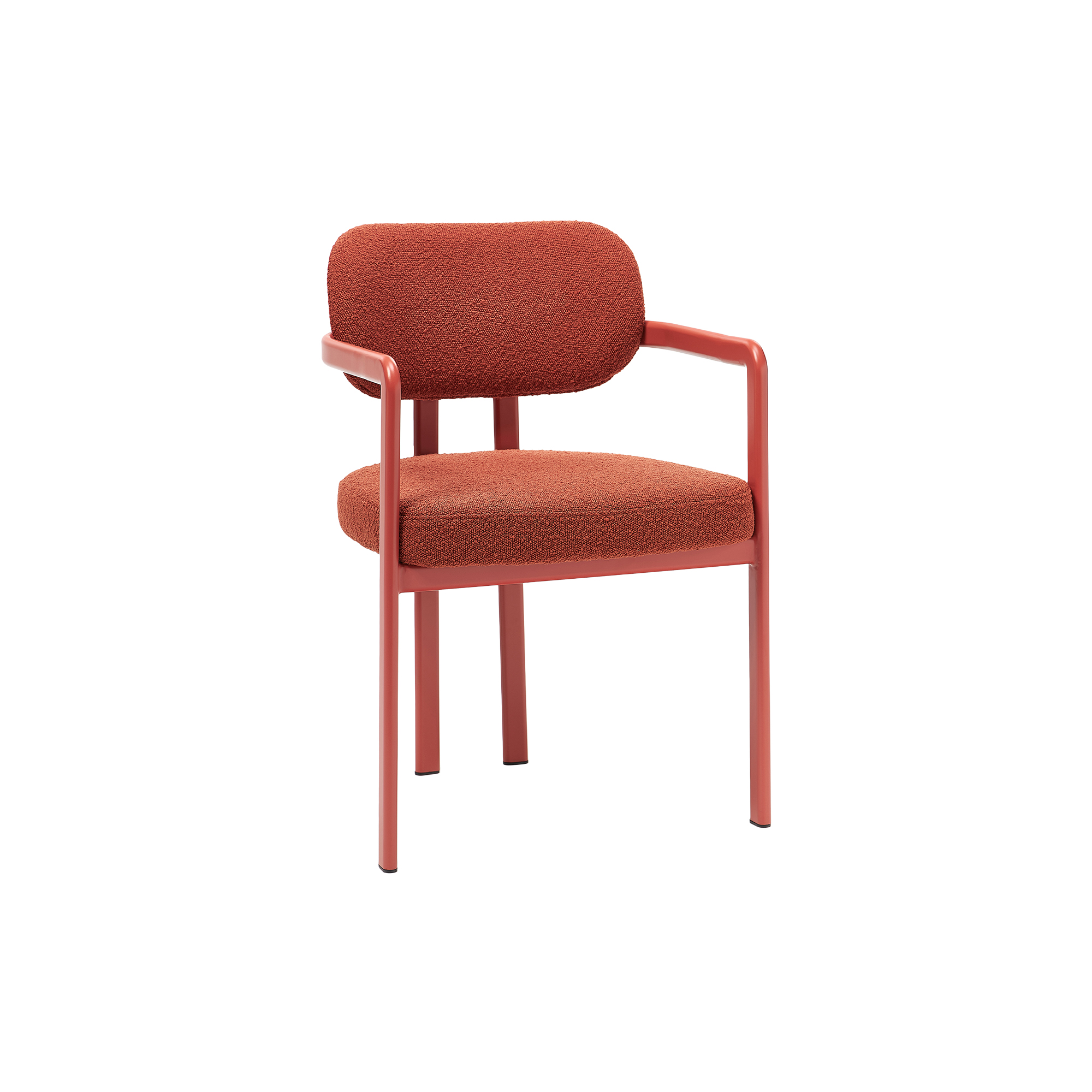 Westwing Collection - Adrien Arm Chair, bouclé coral