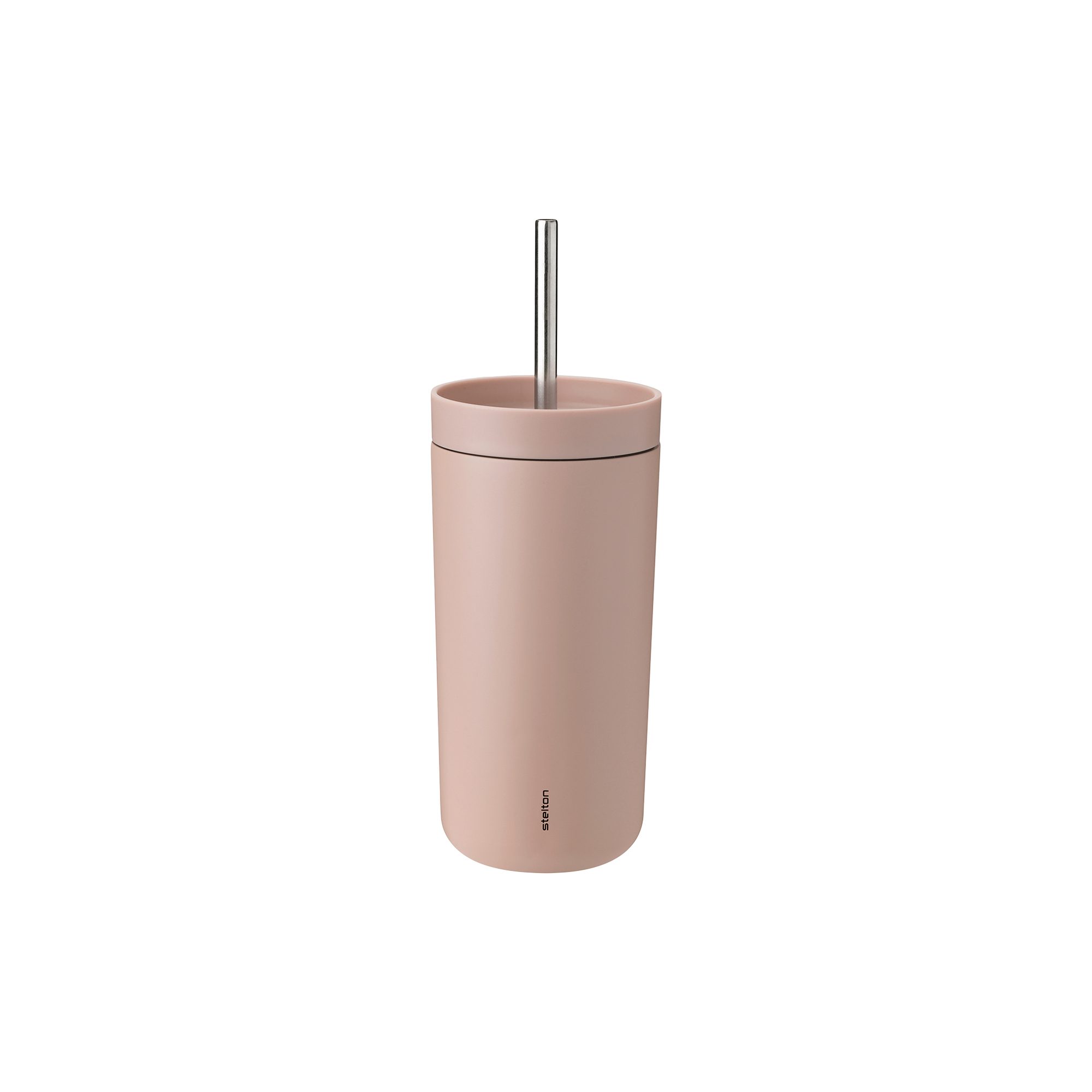Stelton - To Go Sip termokop med sugerør, heather, To Go Click