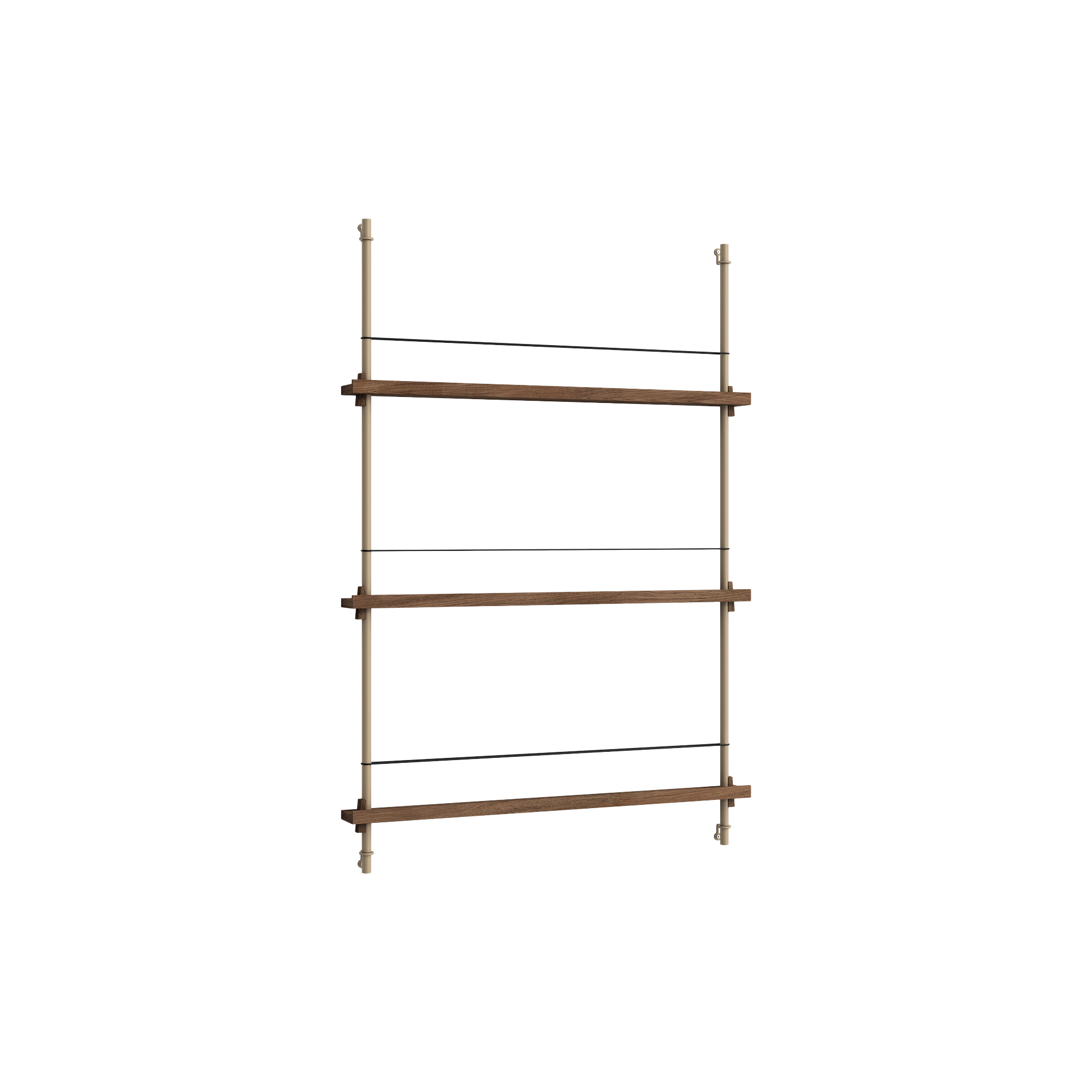MOEBE - Magazine Shelving Medium, smoked oak/warm grey