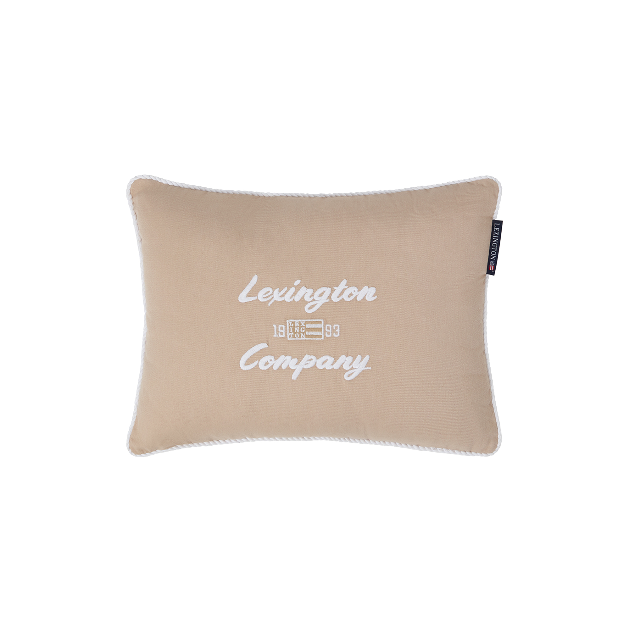 Lexington - Logo Organic Cotton Pillow, beige/white