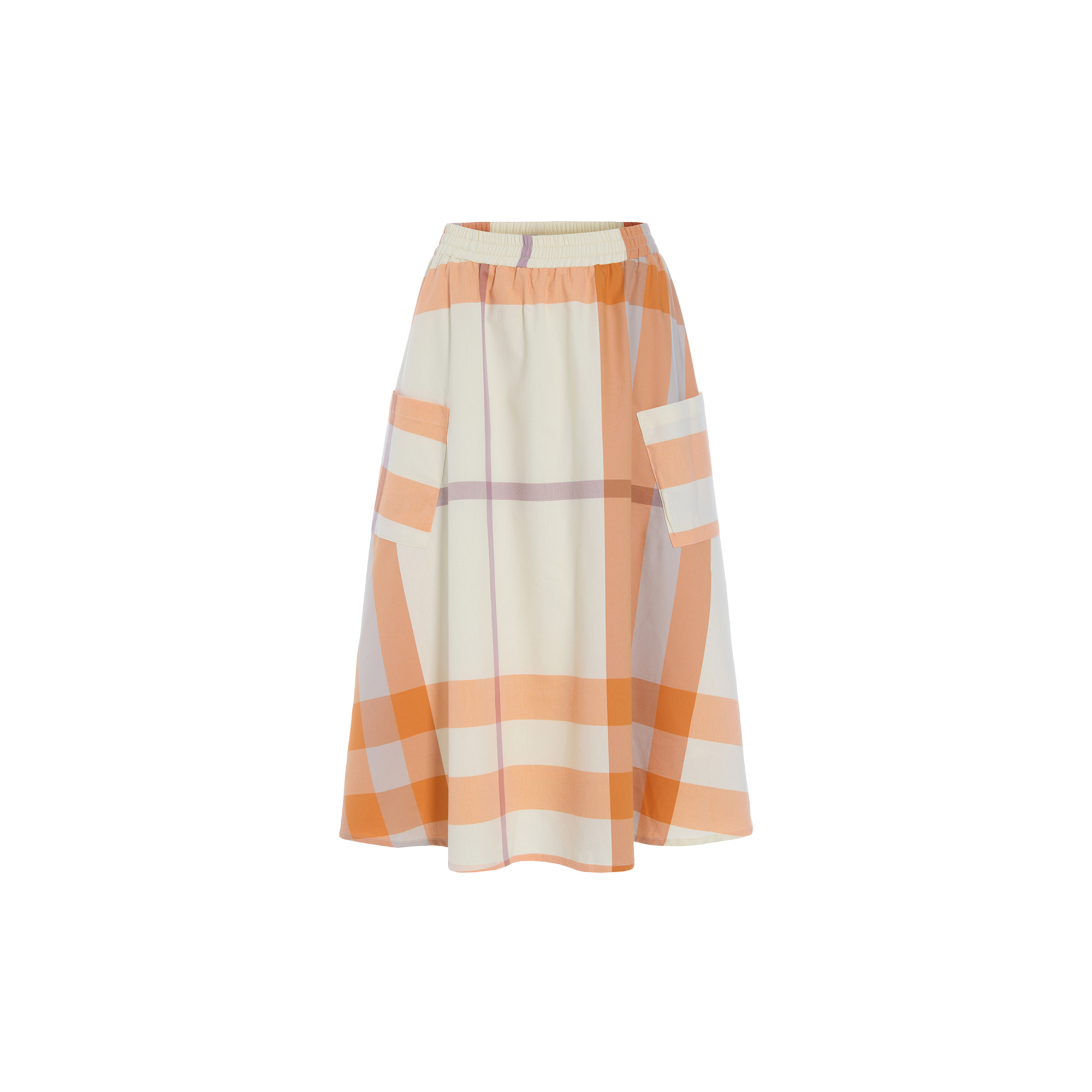 HUNKØN - Frankie Skirt, orange checked - Str. XS