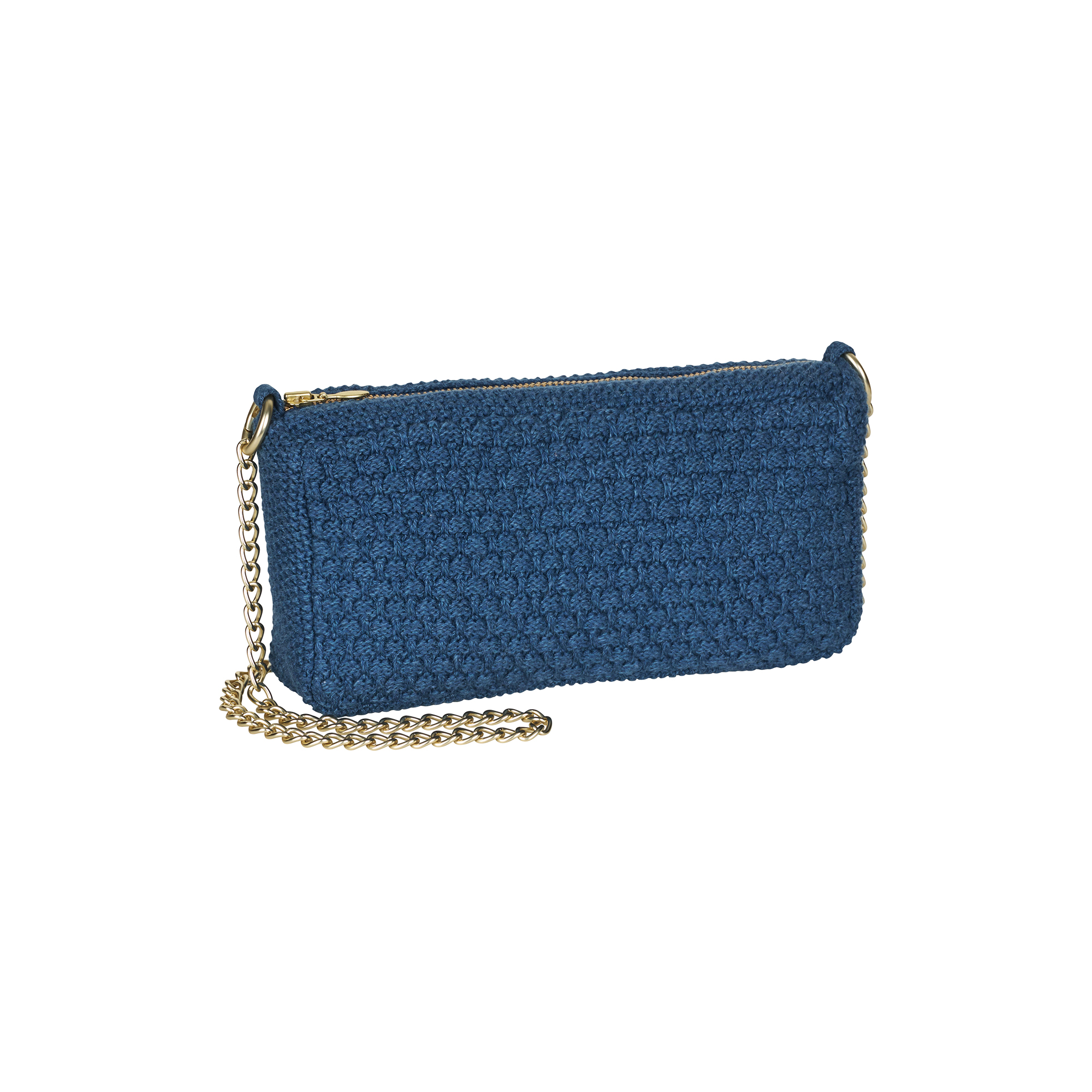 By LOHN - Strikket Clutch Kæde Petra, dark blue melange