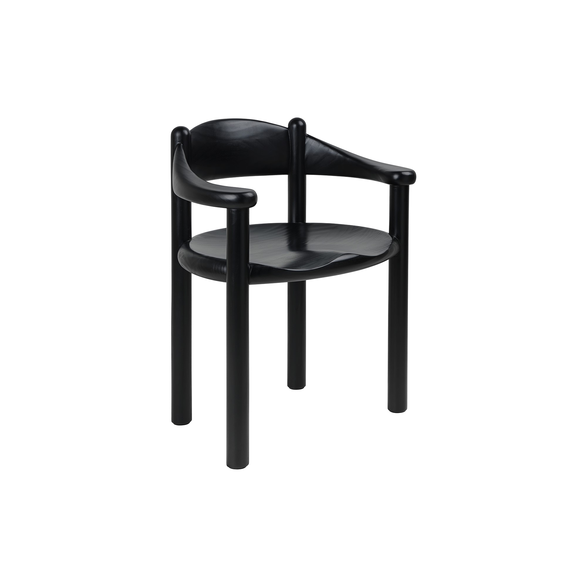 GUBI - Daumiller Dining Armchair, brown/black pine