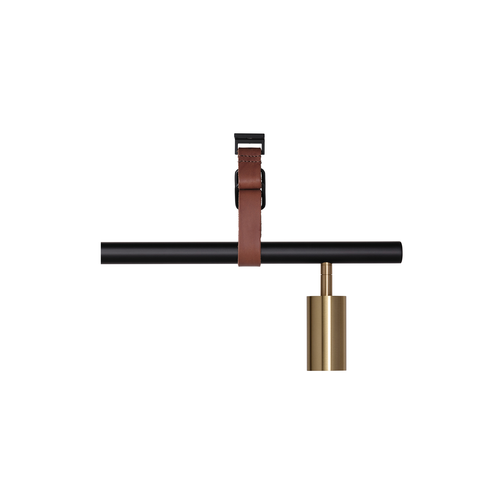 Rubn - Long John 5 Spot Pendant Brown Leather, black/brass