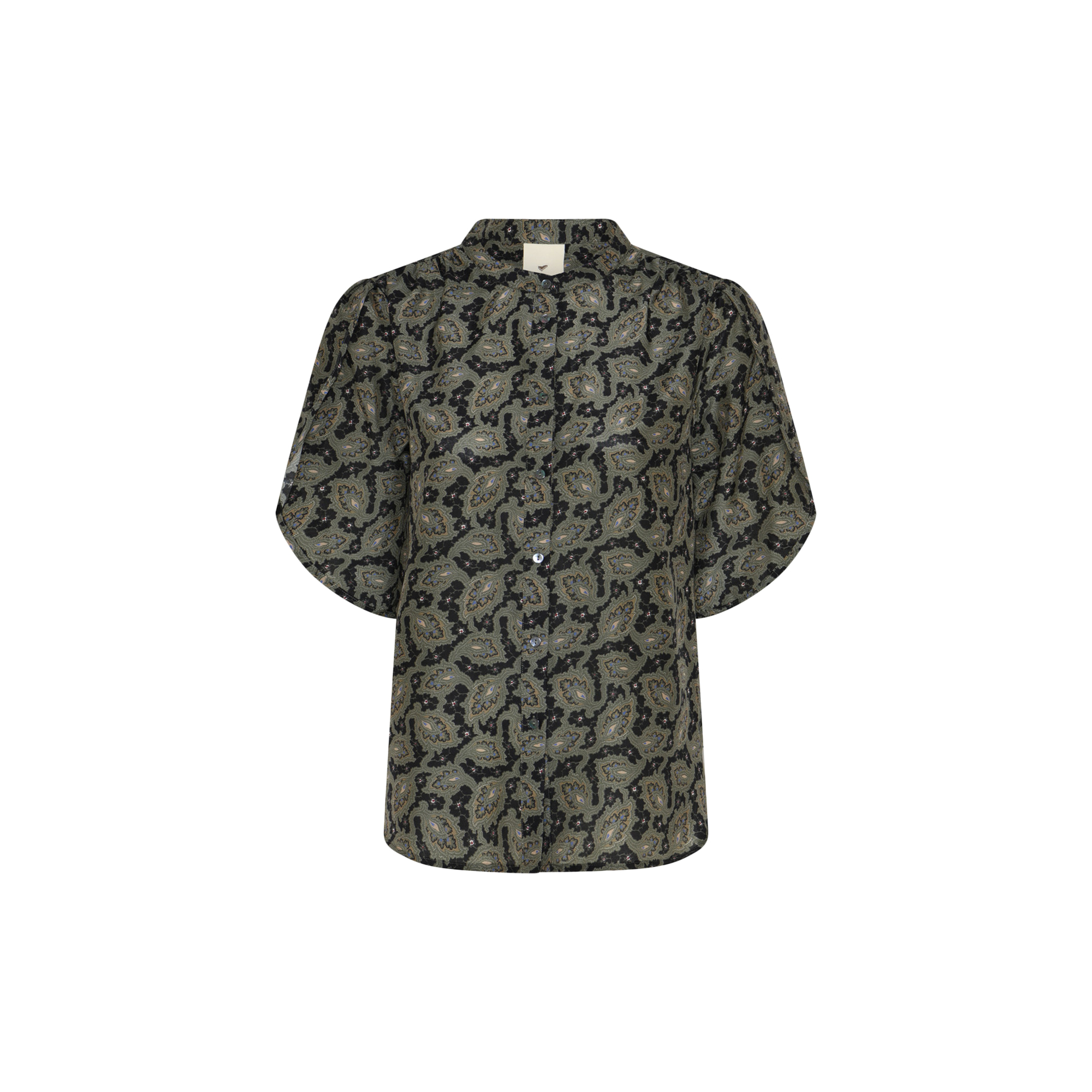 Heartmade - 620HMTulin top, forest green print - Str. 36
