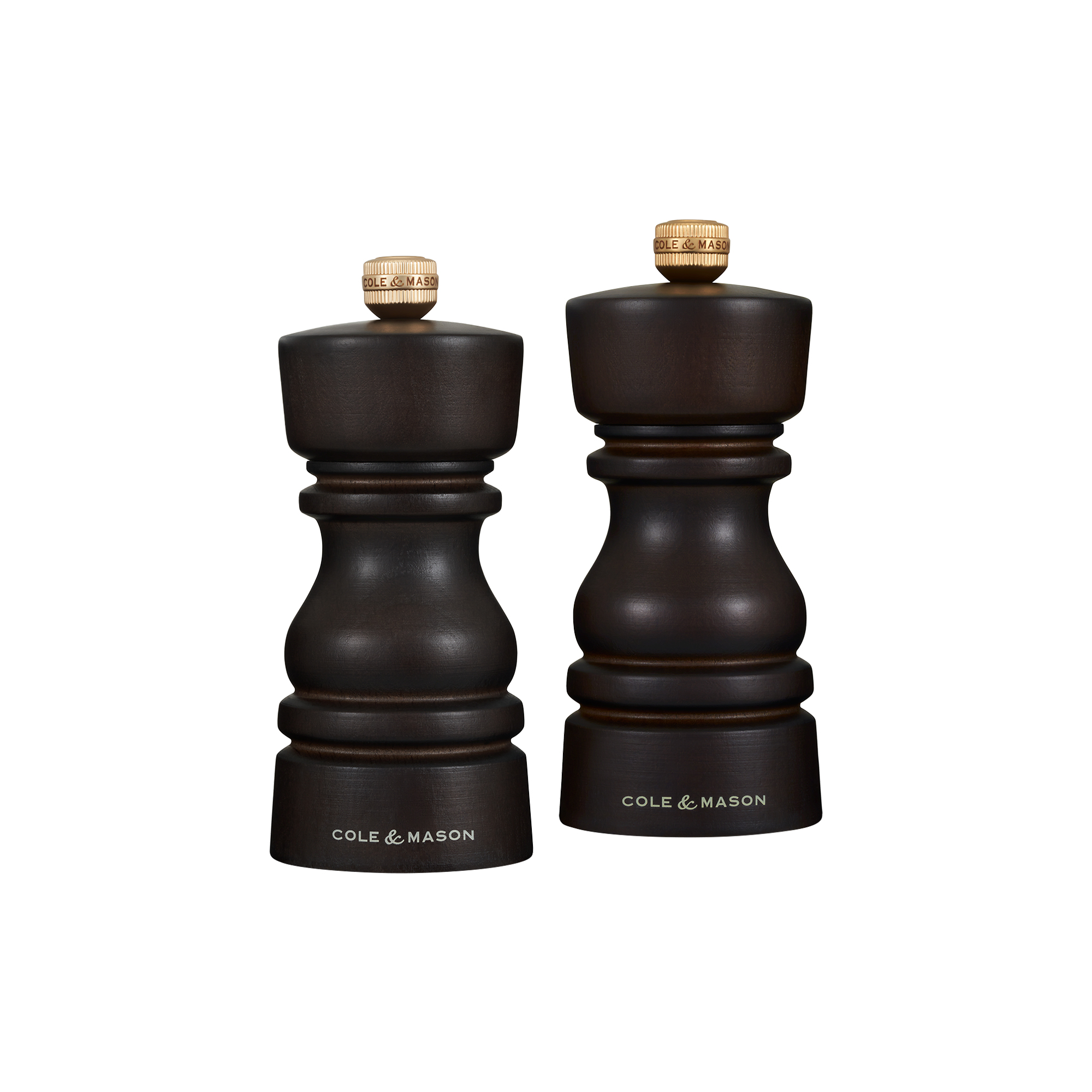 Cole & Mason - London Salt and pepper set, mørk brun - H13 cm