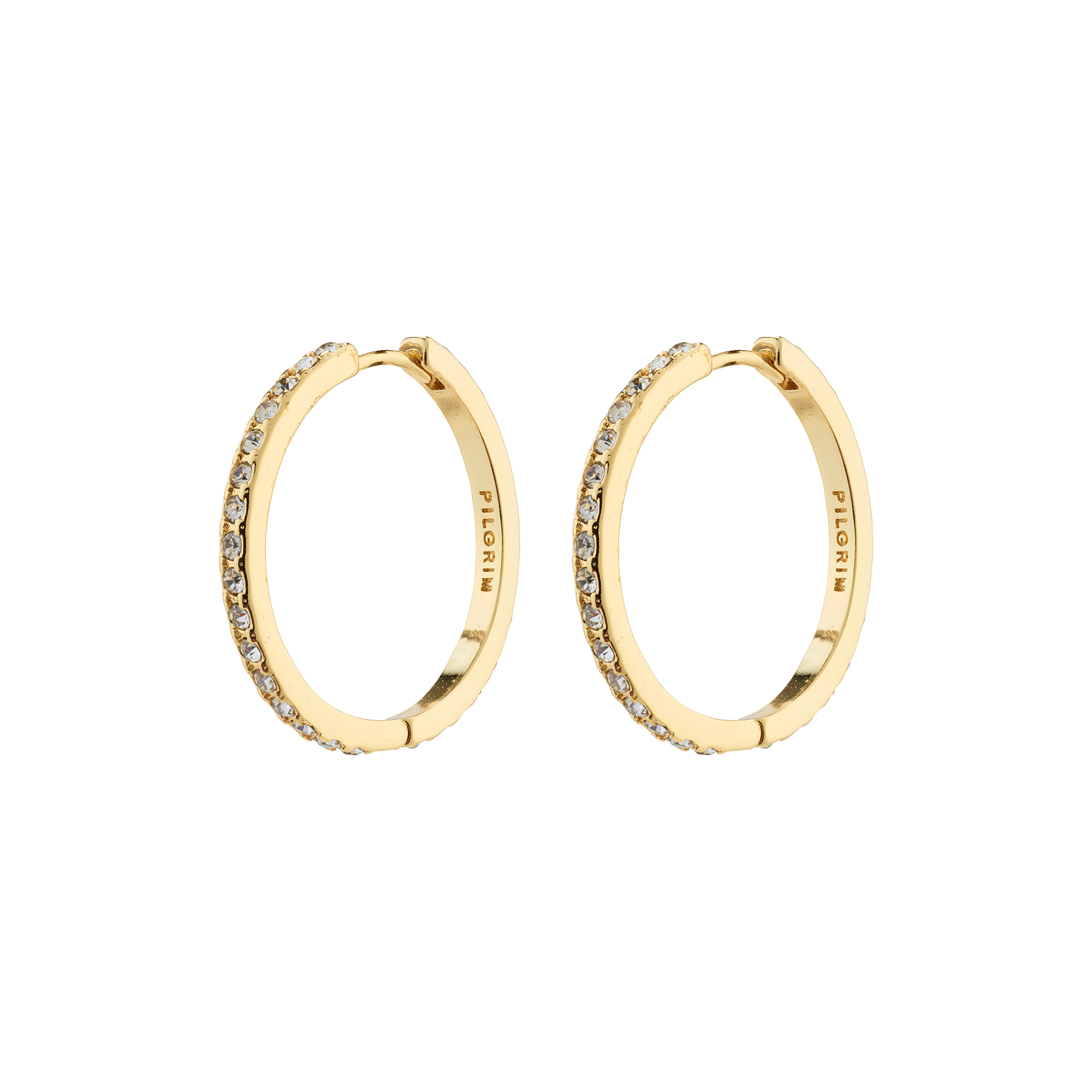 Pilgrim - EBNA maxi krystal hoops, guldbelagt