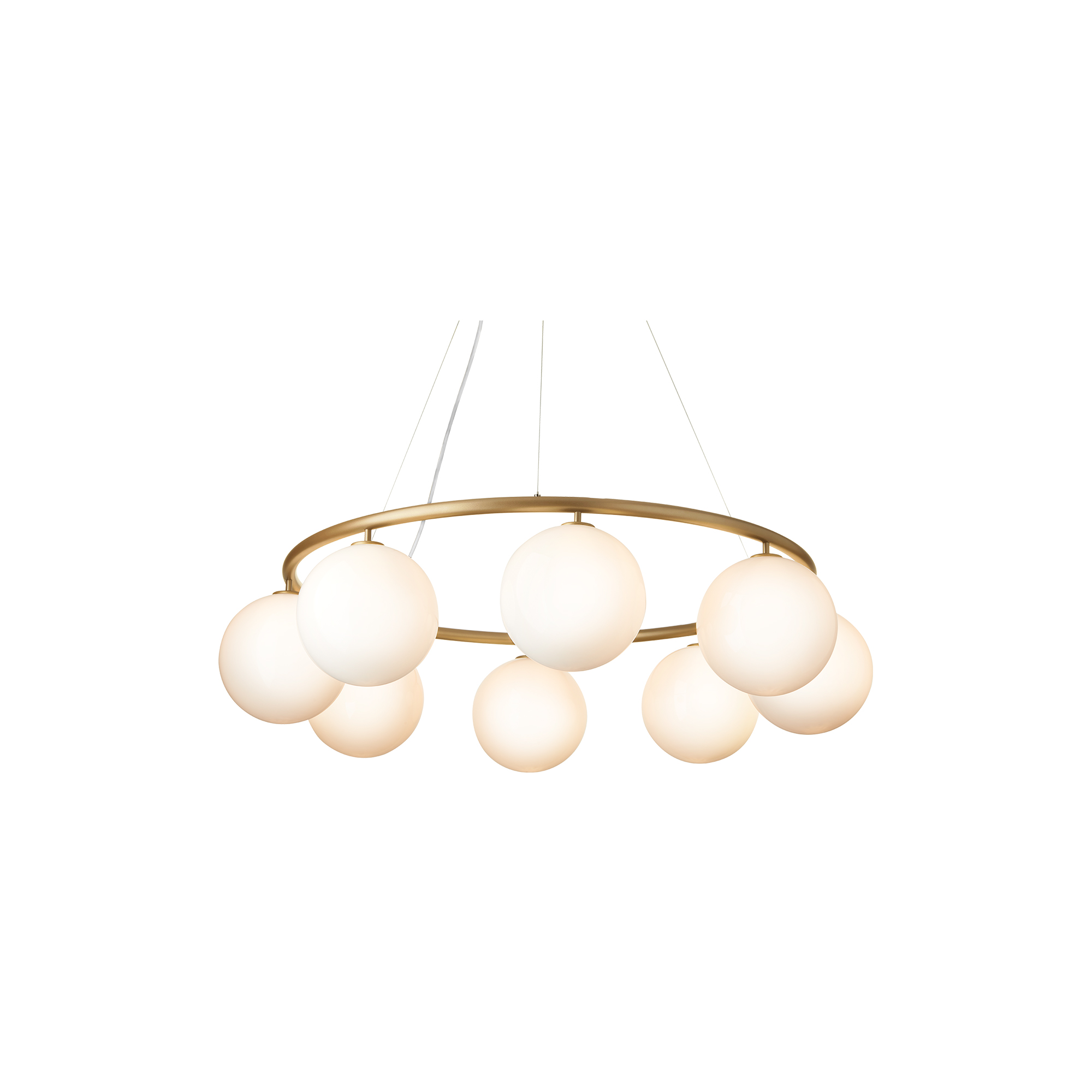 Nuura - Miira 8 Circular Pendant, brass/opal