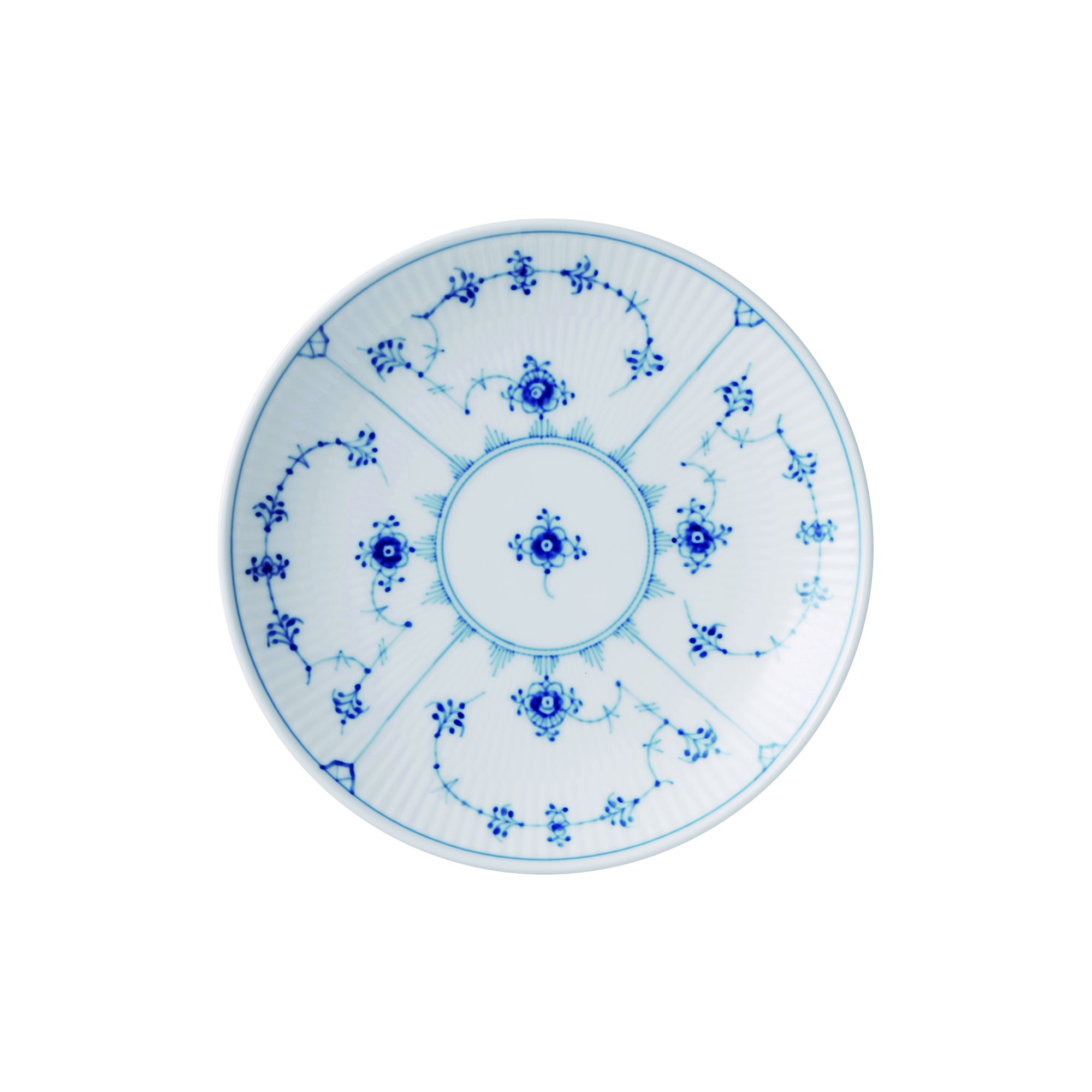 Royal Copenhagen - Musselmalet Riflet tallerken coupe Ø 19 cm - Ø19 cm