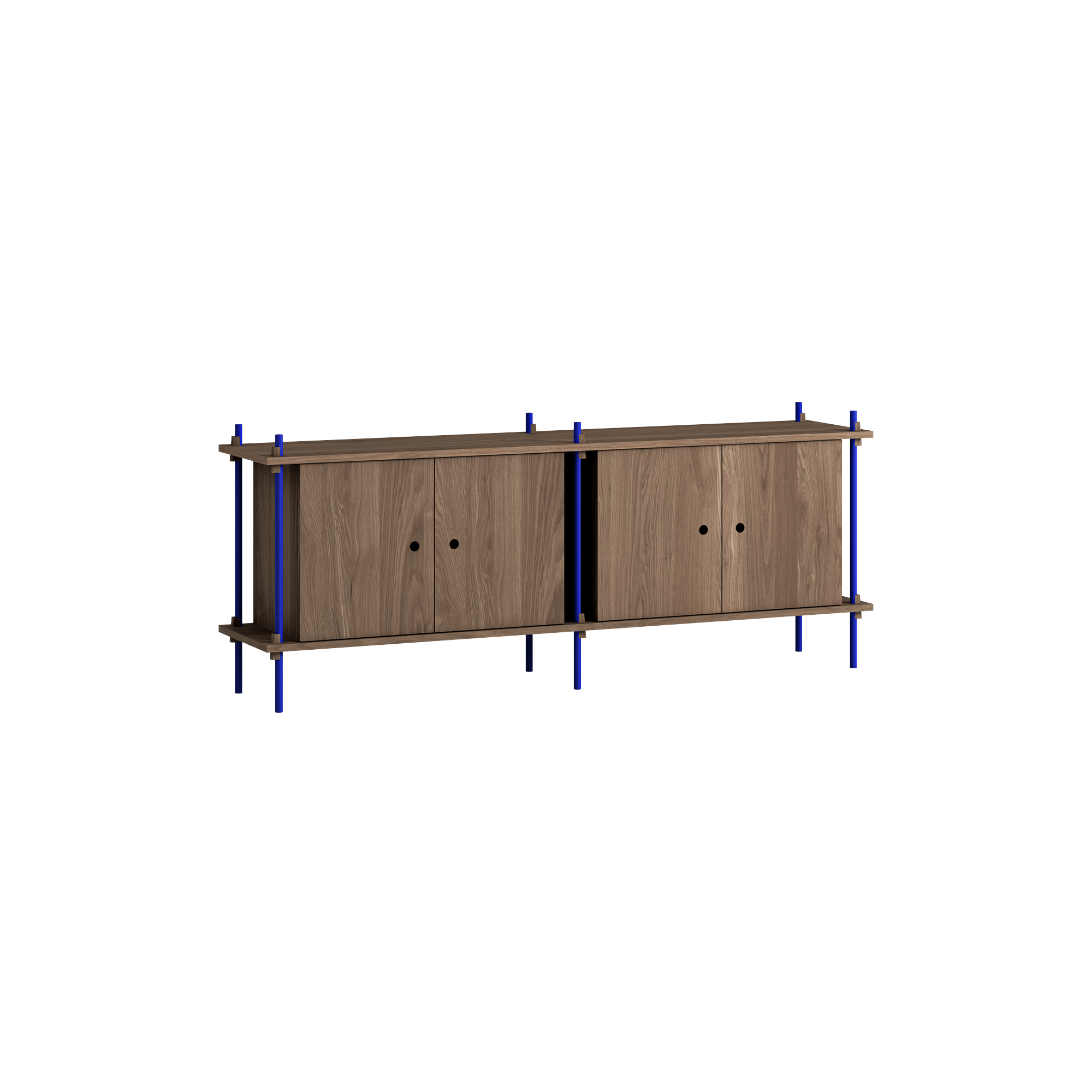MOEBE - Shelving Sideboard, smoked oak/deep blue