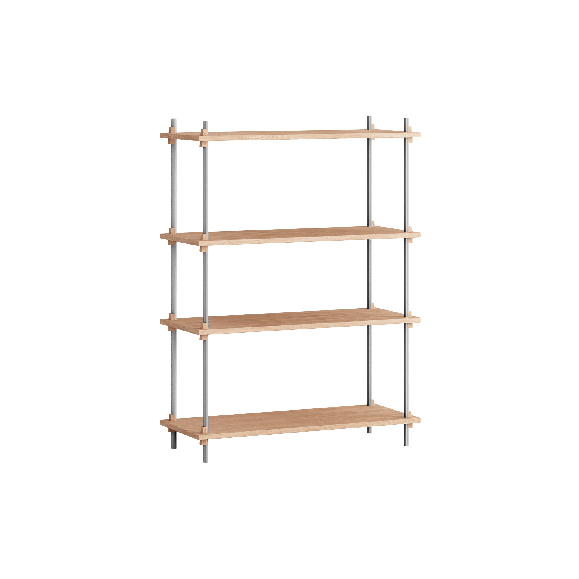 MOEBE - Shelving Classic Medium, oak/stainless steel
