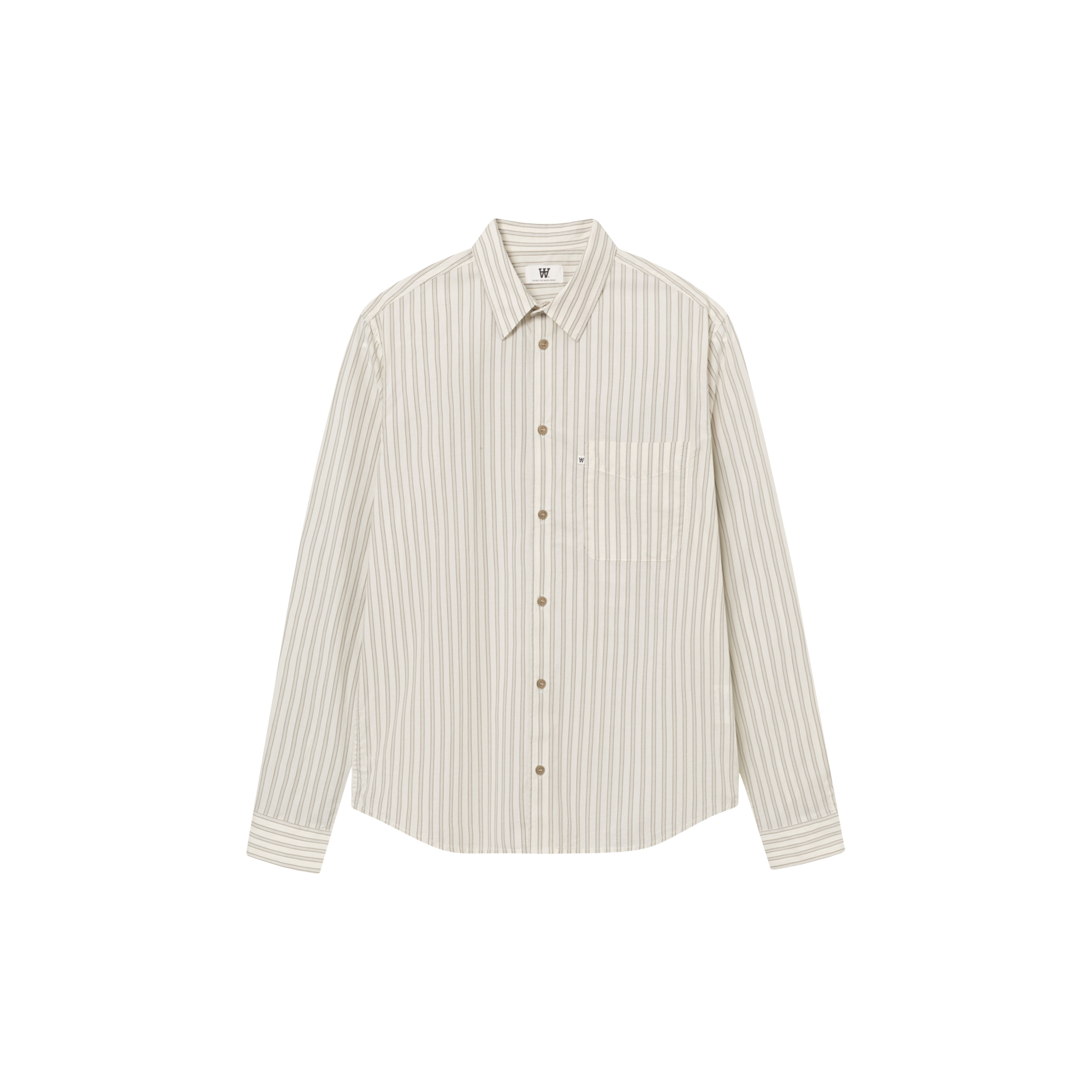 Wood Wood - WWAdrian shirt, silver birch stripe - Str. XL