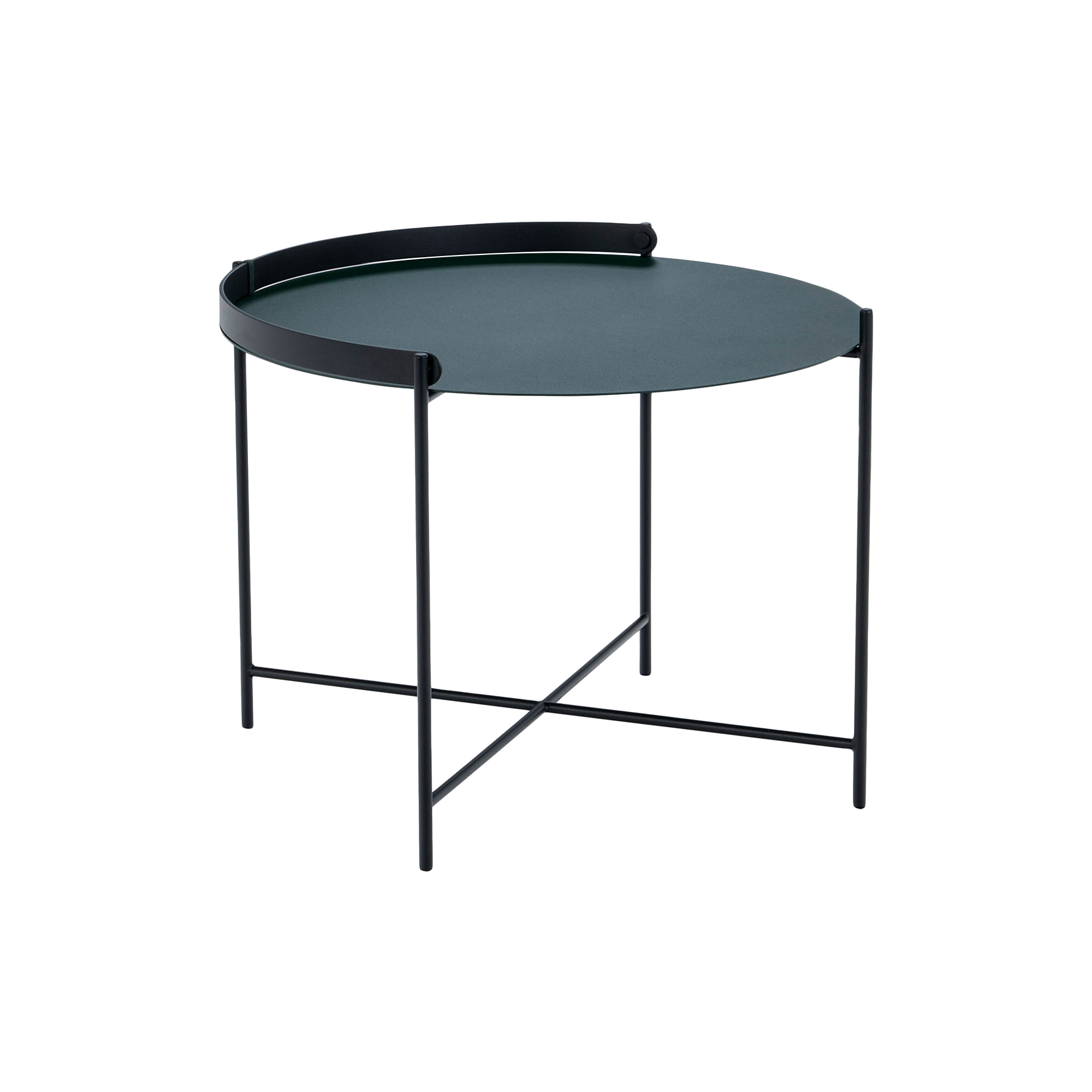 HOUE - EDGE bakkebord, pine green/black - H: 46 x Ø 62 cm.