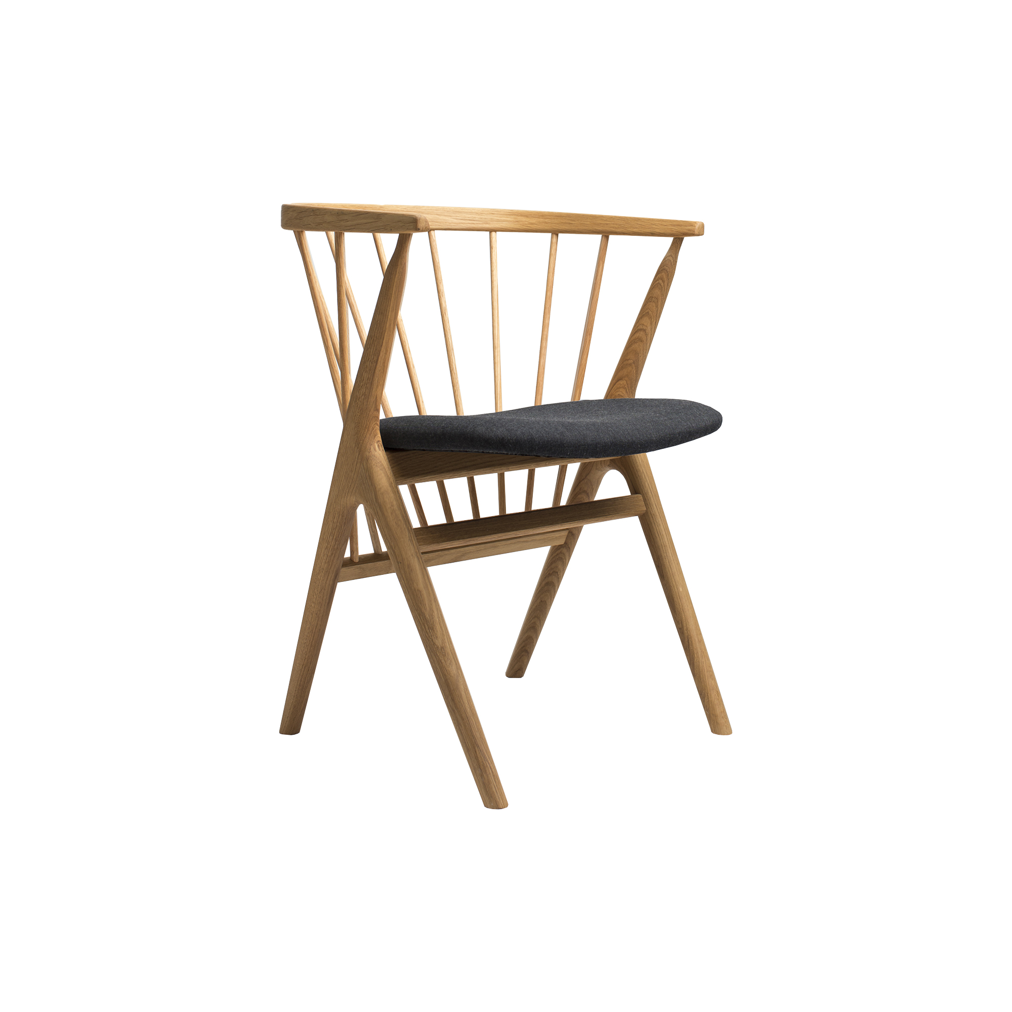 Sibast Furniture - Sibast No 8 spisestol, olieret eg/mørkegrå - H: 73,5 x B: 54,5 x D: 54 cm.