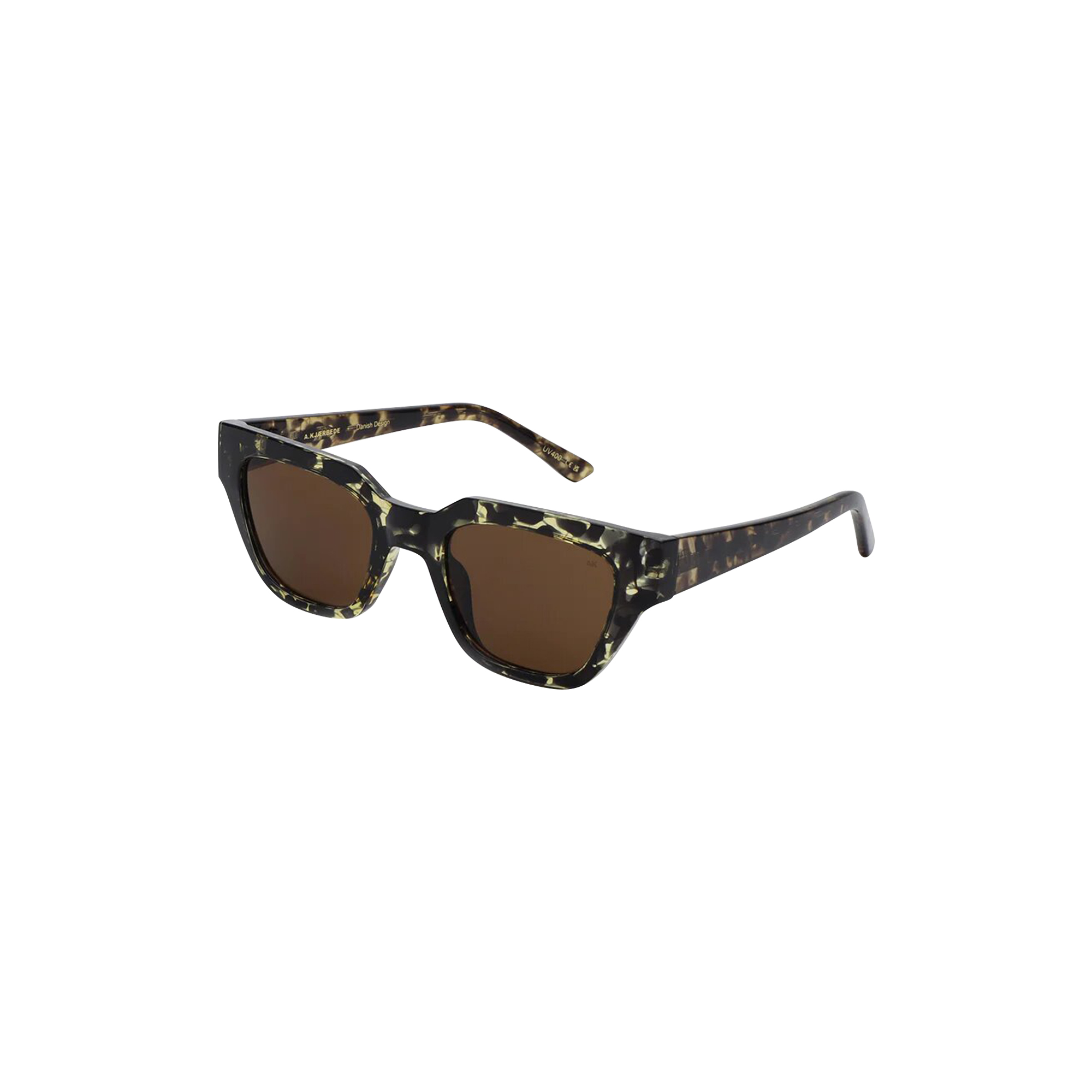 A. KJÆRBEDE - Kaws Solbriller, black/yellow tortoise