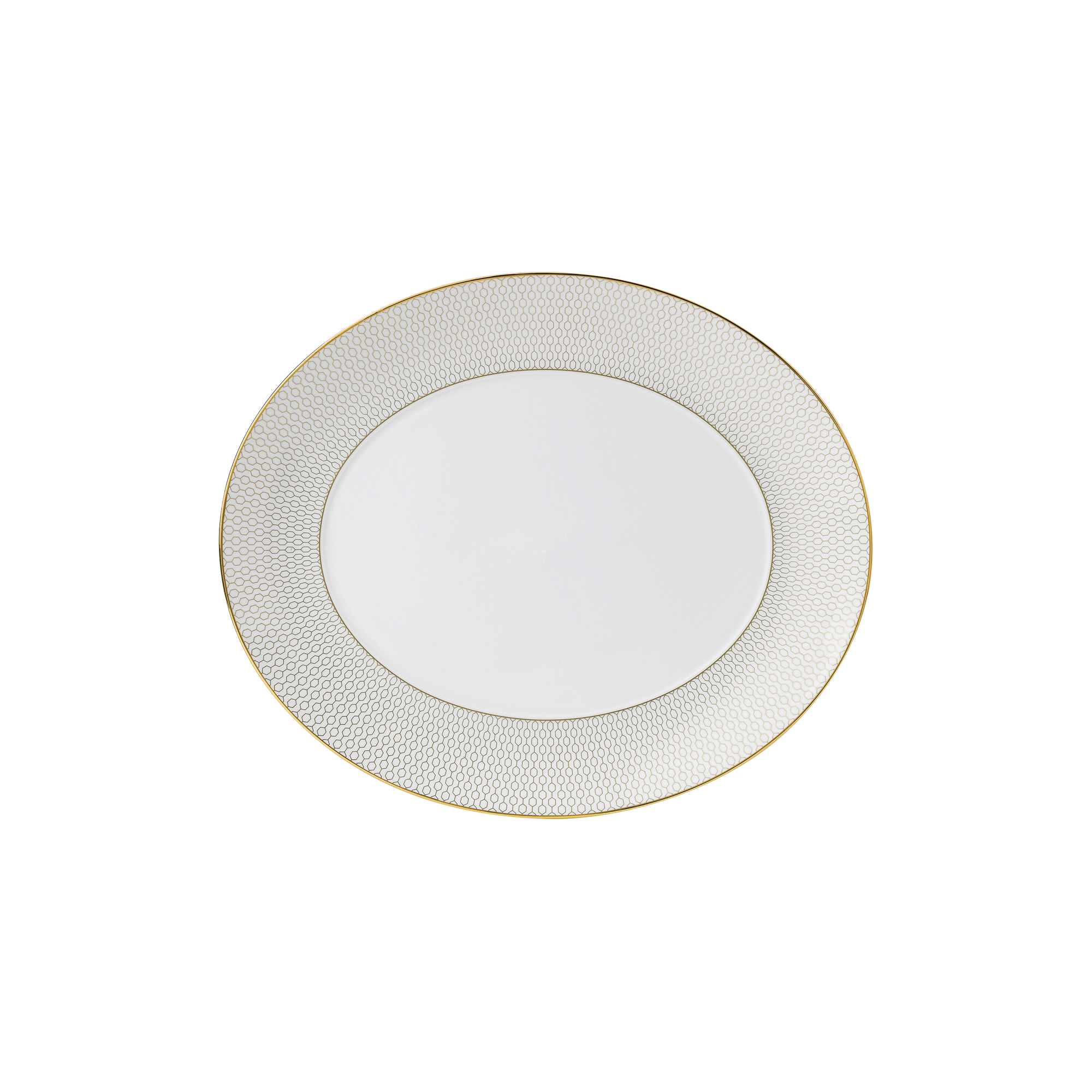 Wedgwood - Gio Gold Oval Platter Ø 33,2 cm, Gold/white