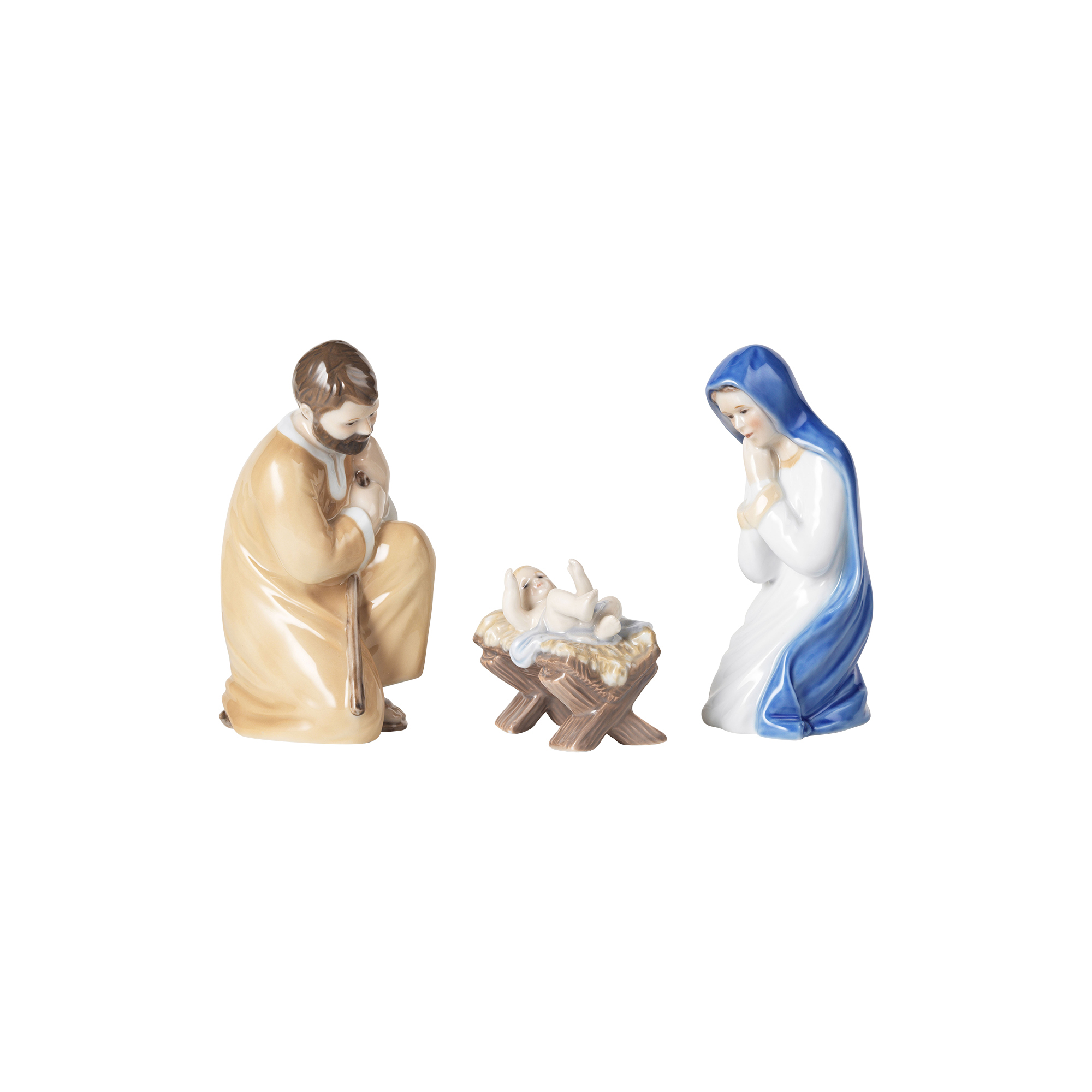 Royal Copenhagen - Krybbespil Josef, Maria og Jesusbarnet, Figurine