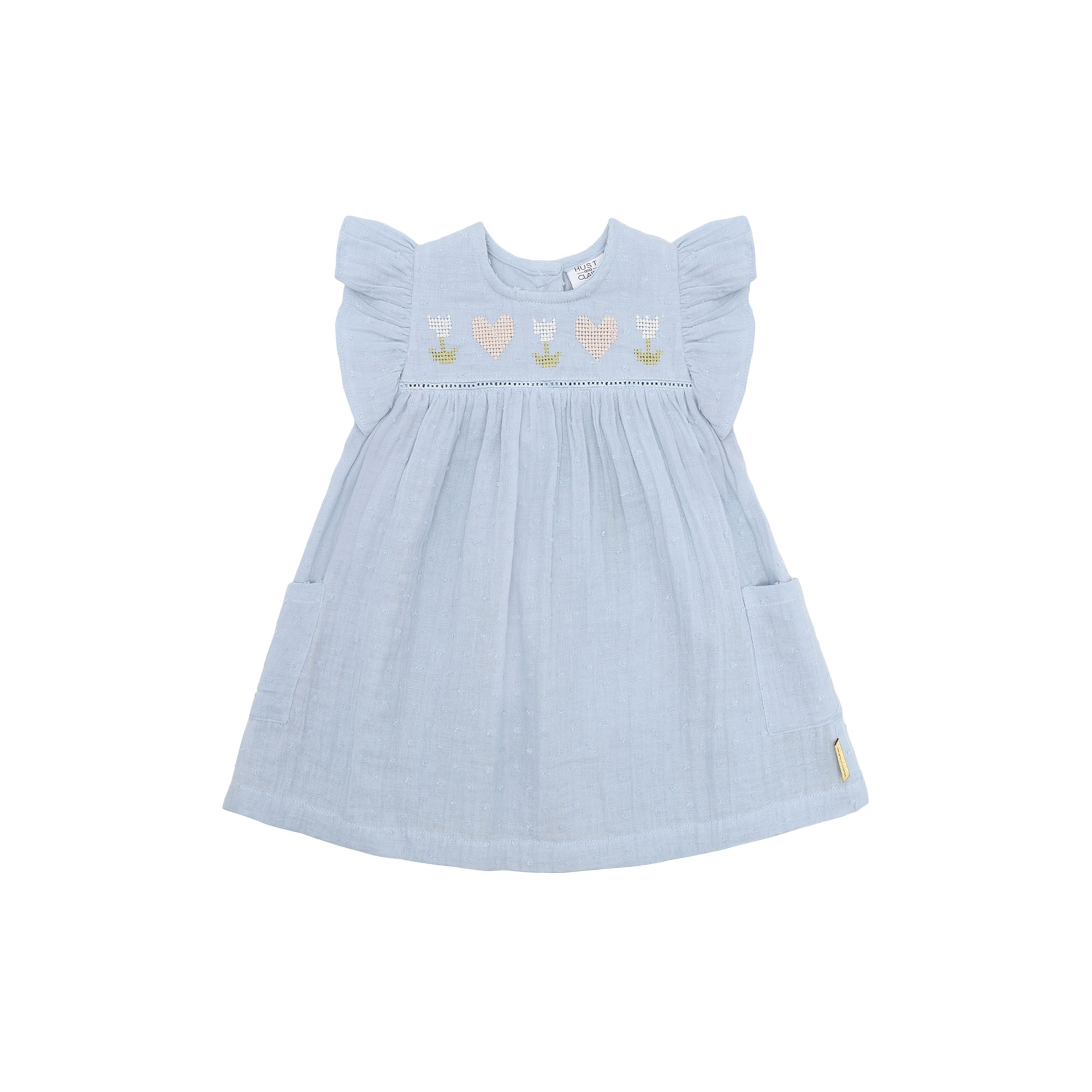 Hust & Claire - HCKatinka Dobby Dress, zen blue - Str. 68