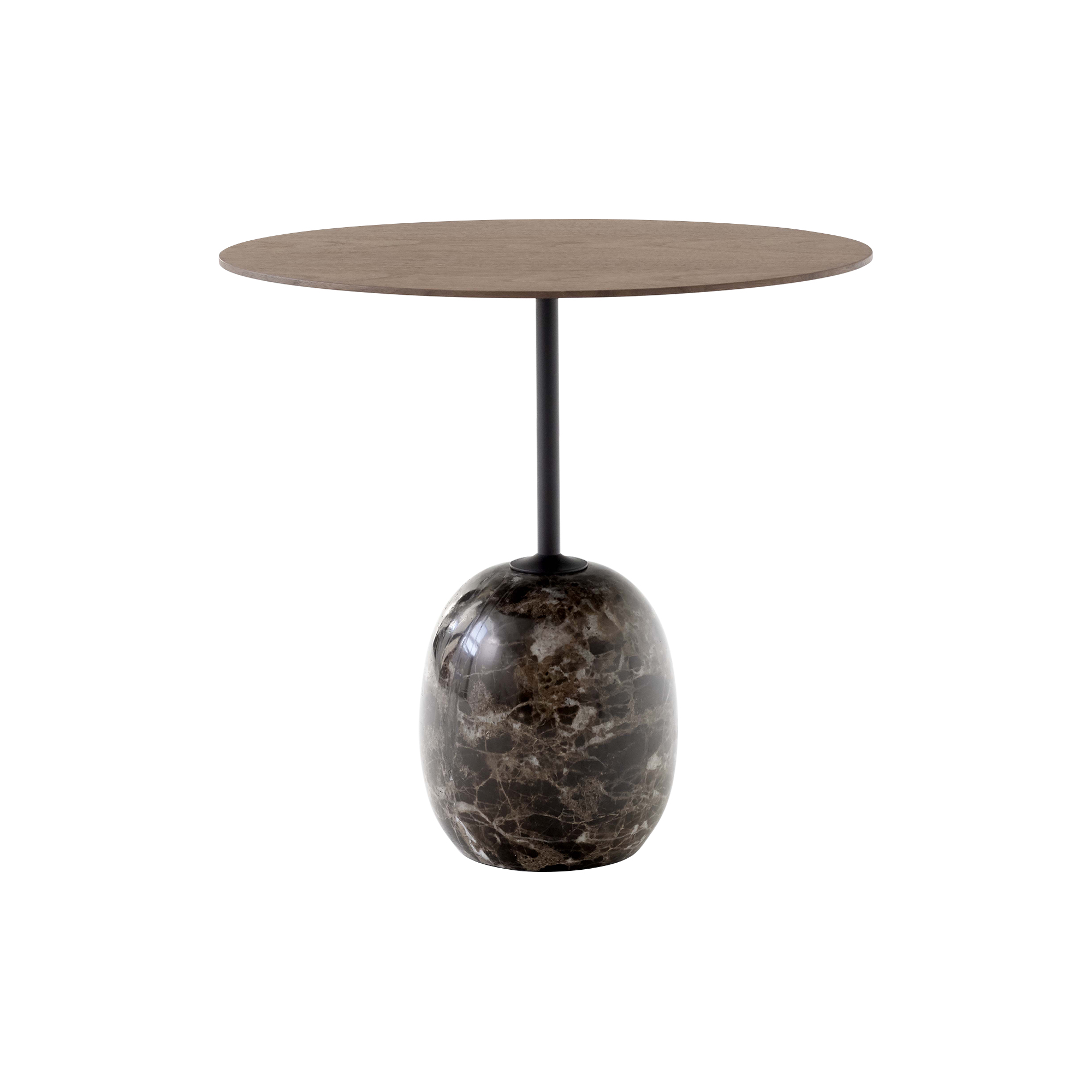 &Tradition - Lato Table LN9 Lounge Table, Emparador marble/walnut - H: 45 x Ø 50 cm.