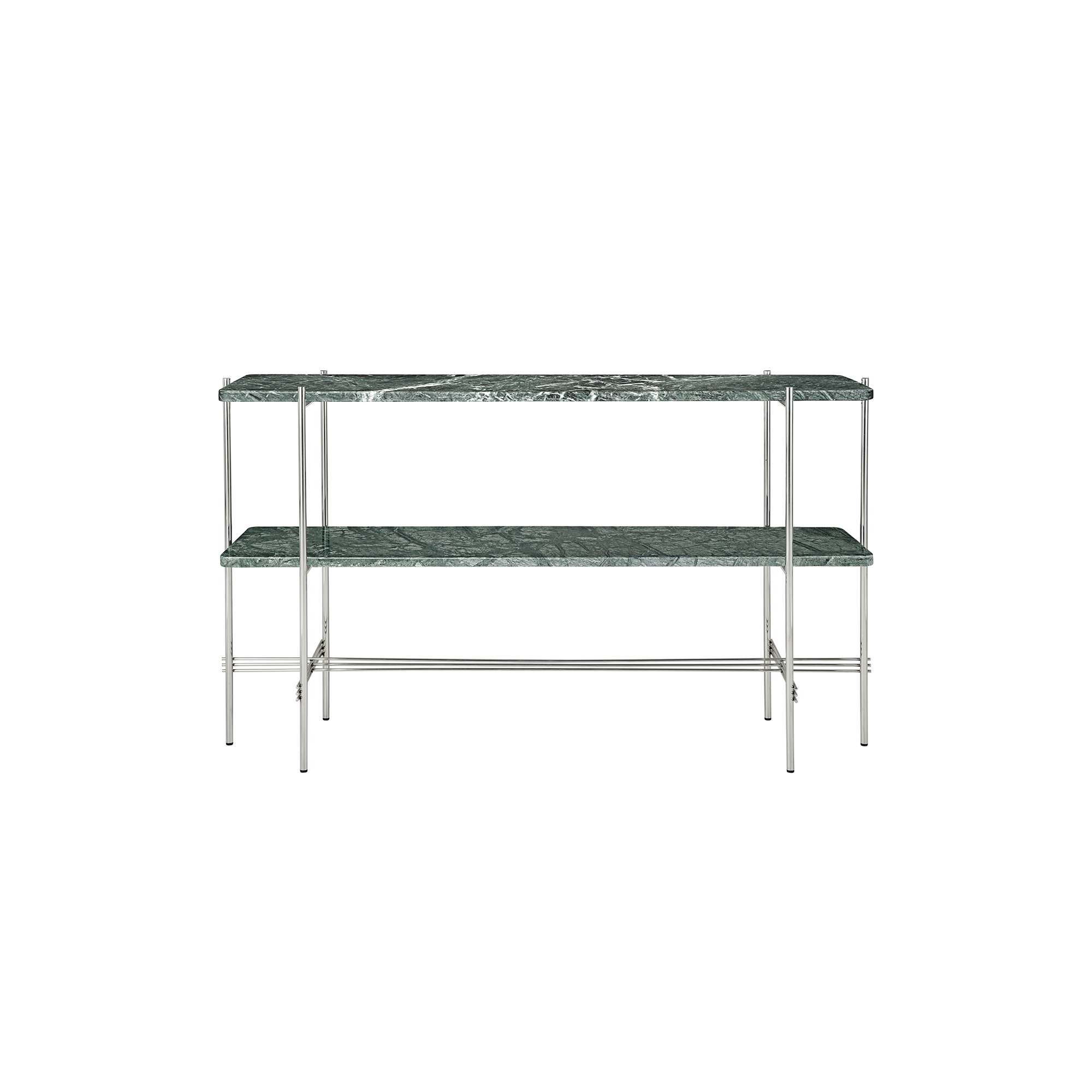 GUBI - TS Console with 2 Racks, green guatemala marble/steel