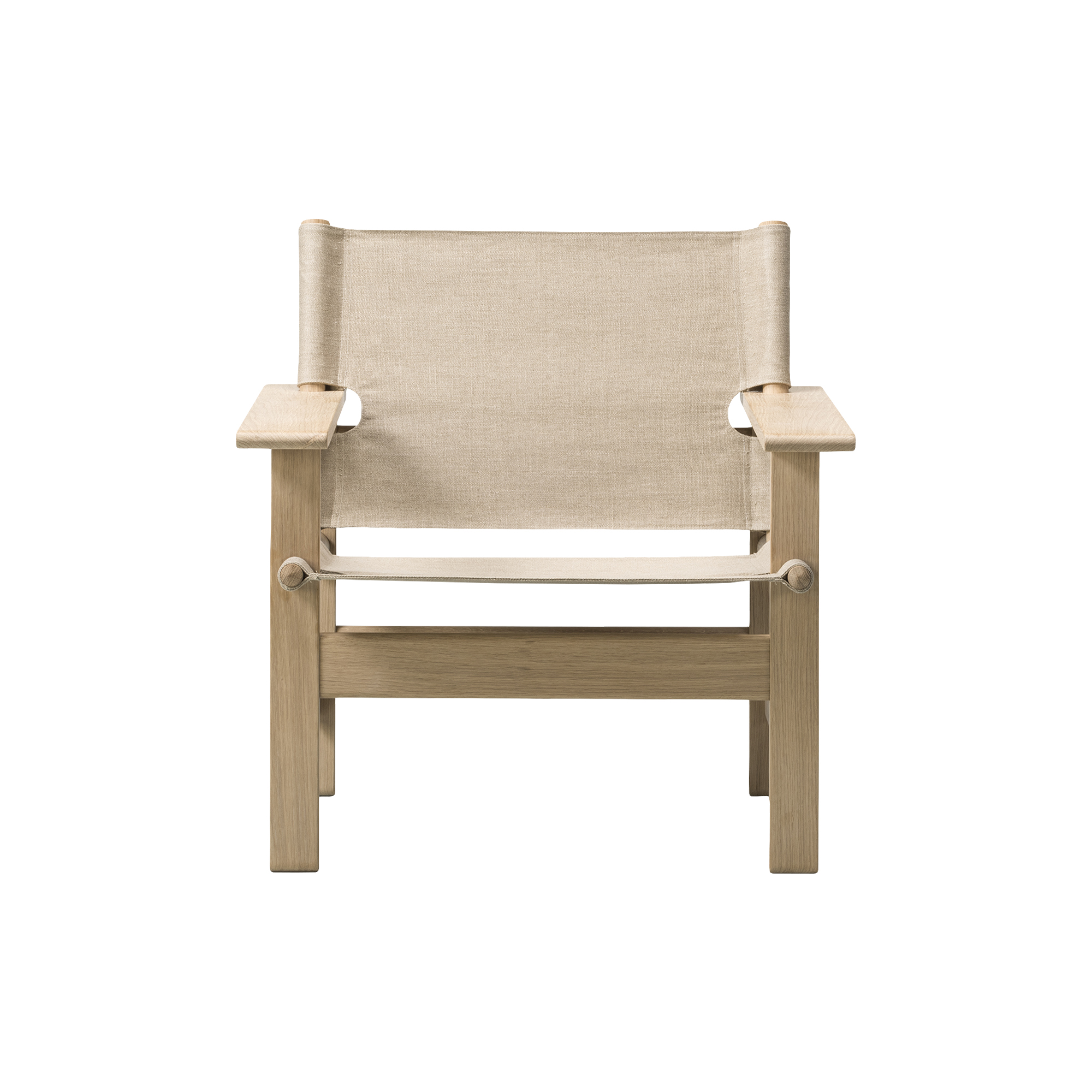 Fredericia Furniture - The Canvas Chair loungestol, sæbebehandlet eg/kanvas - H: 76 x B: 74 x D: 65,5 cm.