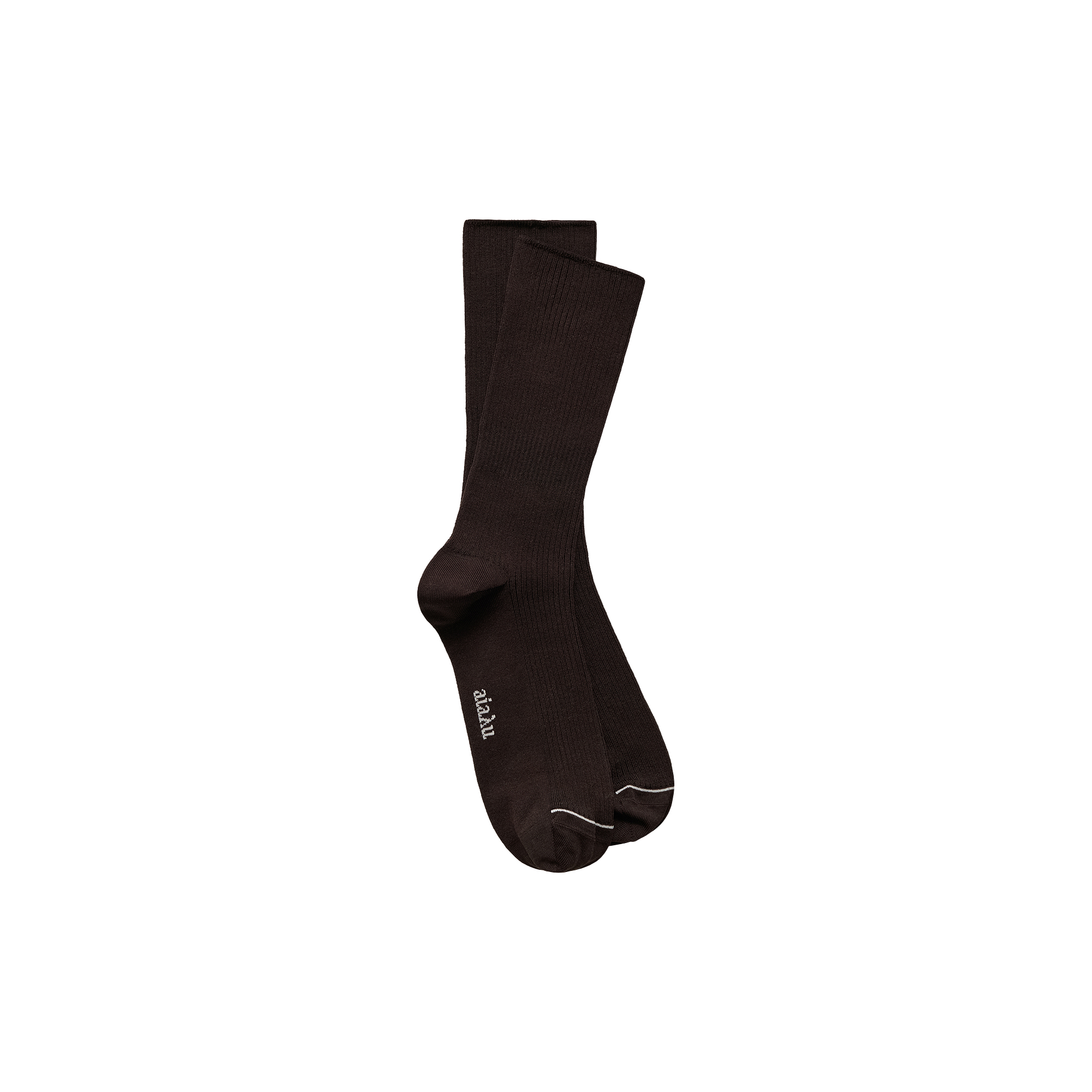 Aiayu - Cotton Rib Socks, chocolate - 39-41