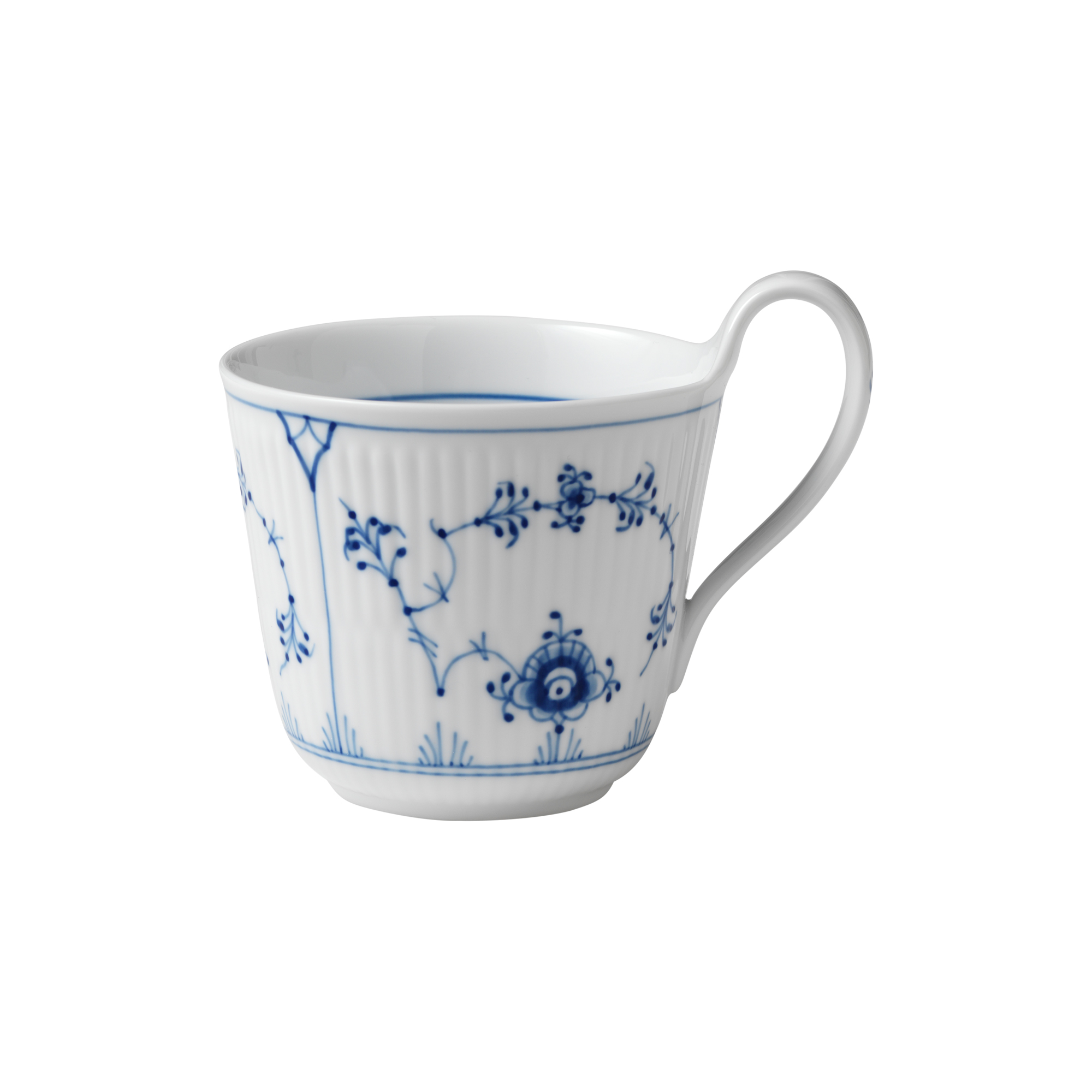 Royal Copenhagen - Musselmalet Riflet højhankskop 33 cl - 33cl