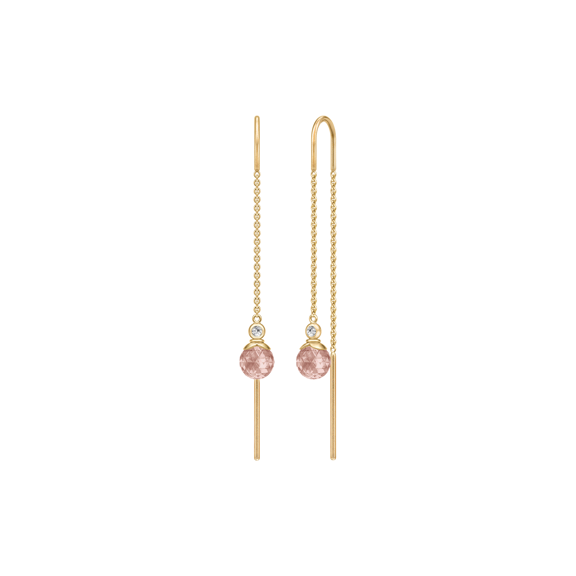 Julie Sandlau - Berry Chain Earring, gold/turmalin rose