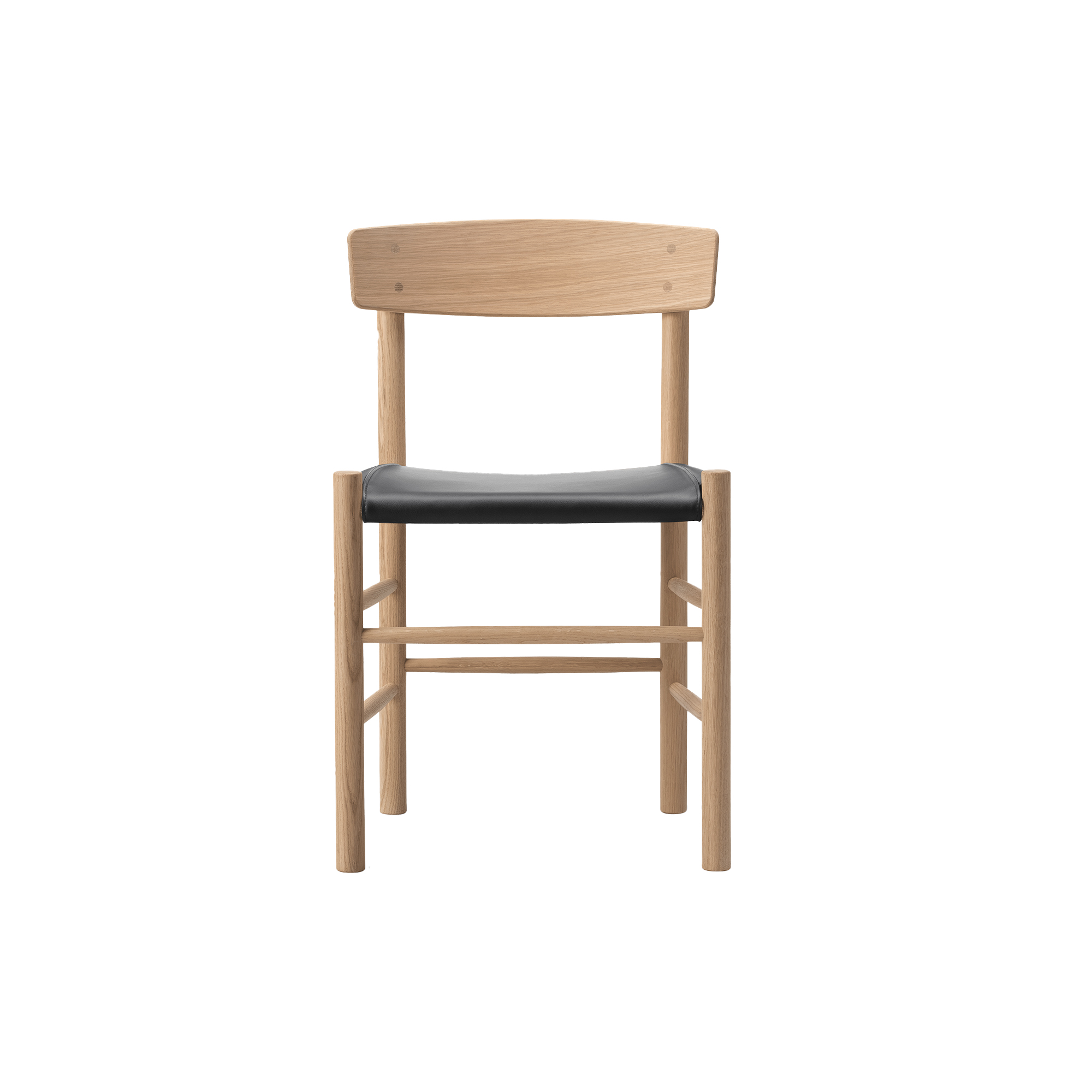 Fredericia Furniture - J39 Mogensen sædepolstret stol, sæbebehandlet eg/Omni 301 black