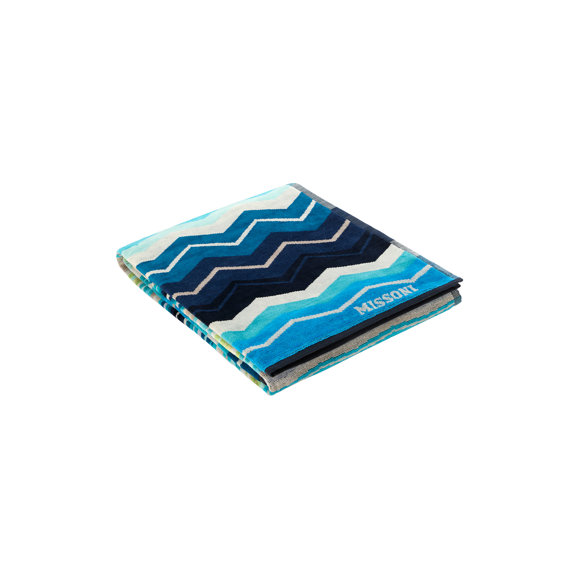 Missoni Home - Hugo strandhåndklæde, 170 turquoise multicolor - 100x180 cm
