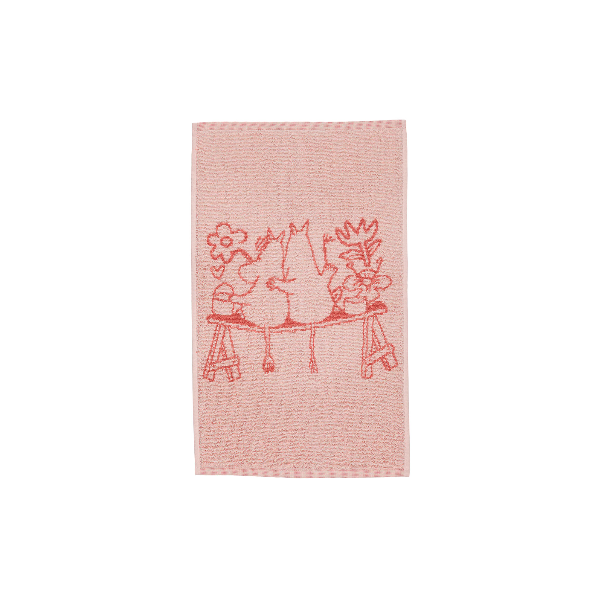 Moomin Arabia - Mumi håndklæde Kærlighed 30x50 cm, rosa - 30x50 cm