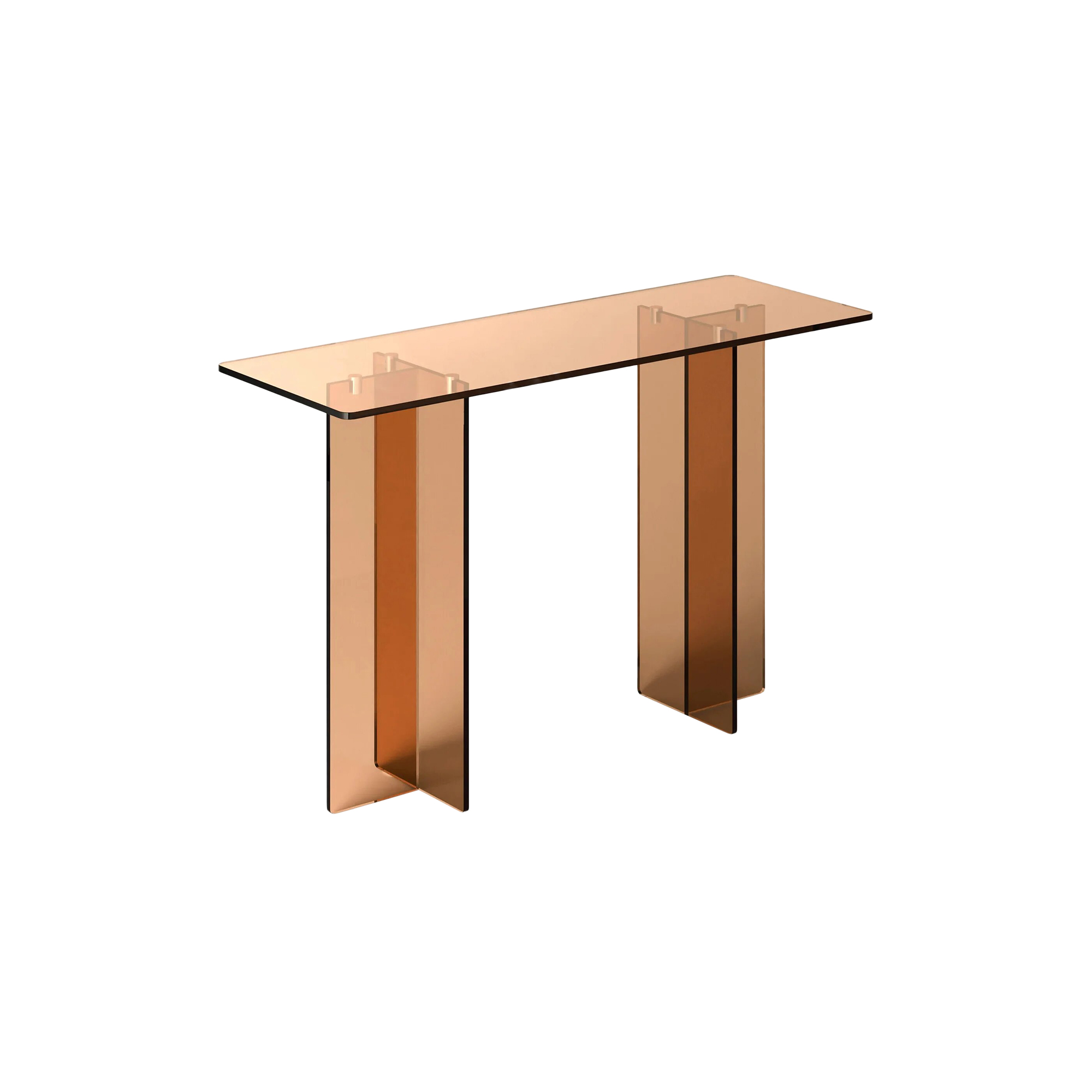 Westwing Collection - Anouk Glass Console, brown transparent