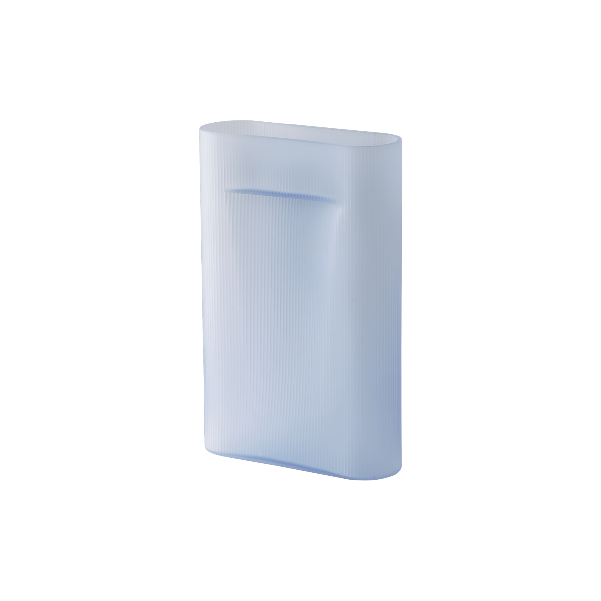 Muuto - Ridge Vase, light blue/frosted glass - H48.5 cm