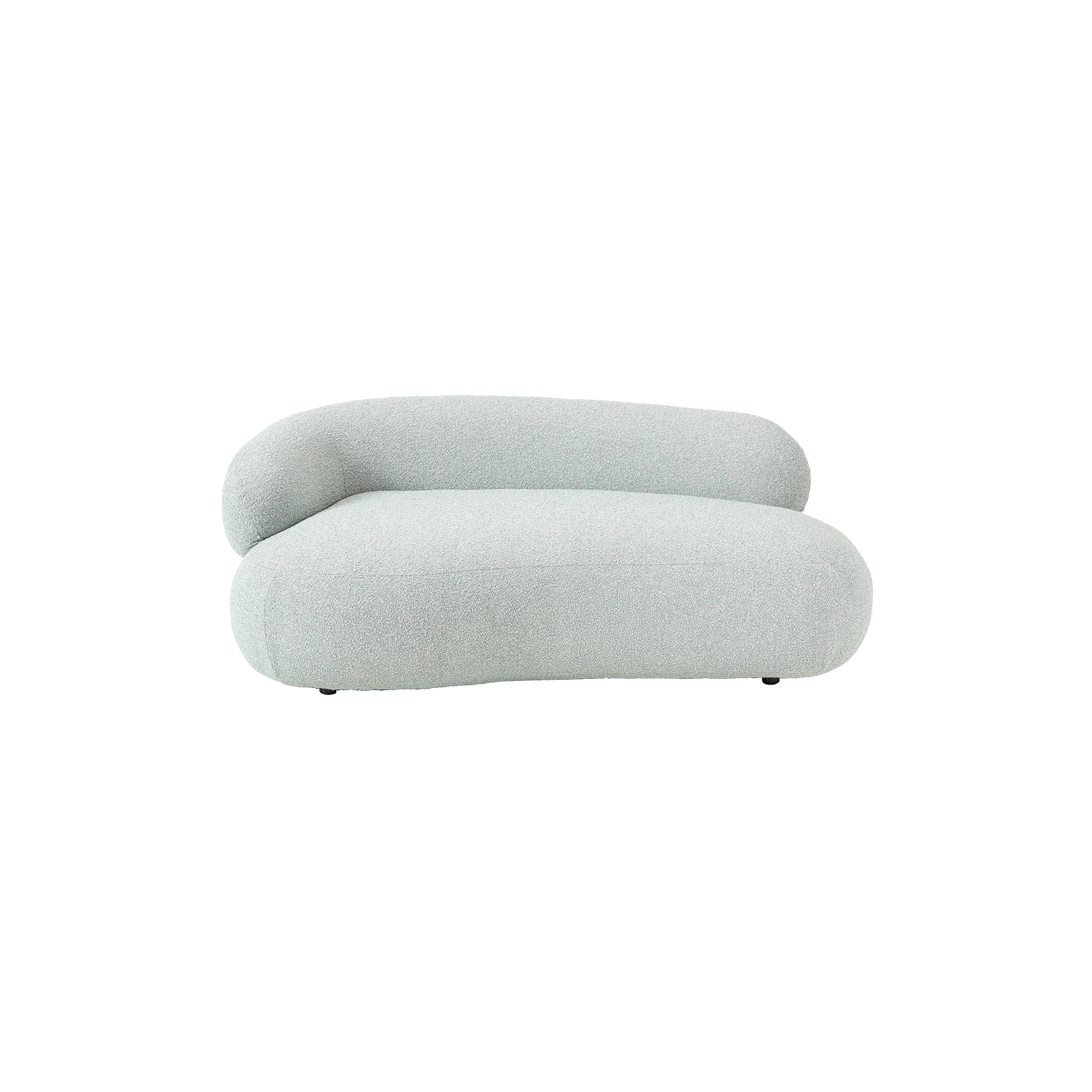 Westwing Collection - Alba 2 Seater Sofa, bouclé light blue