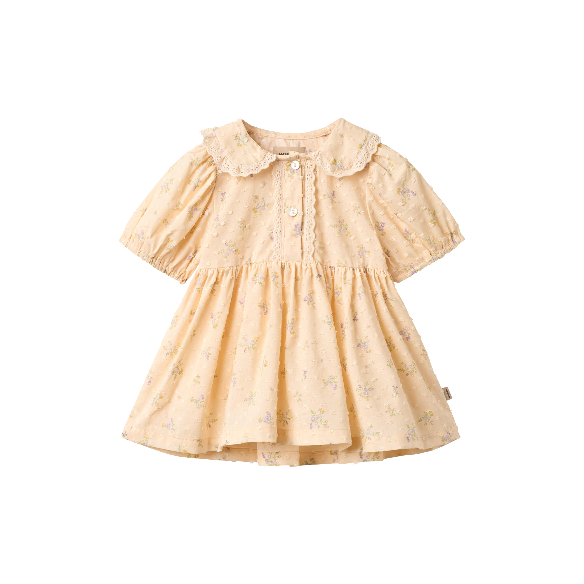 Wheat - Dress S/S Adele, barely apricot flowers - Str. 6M-68