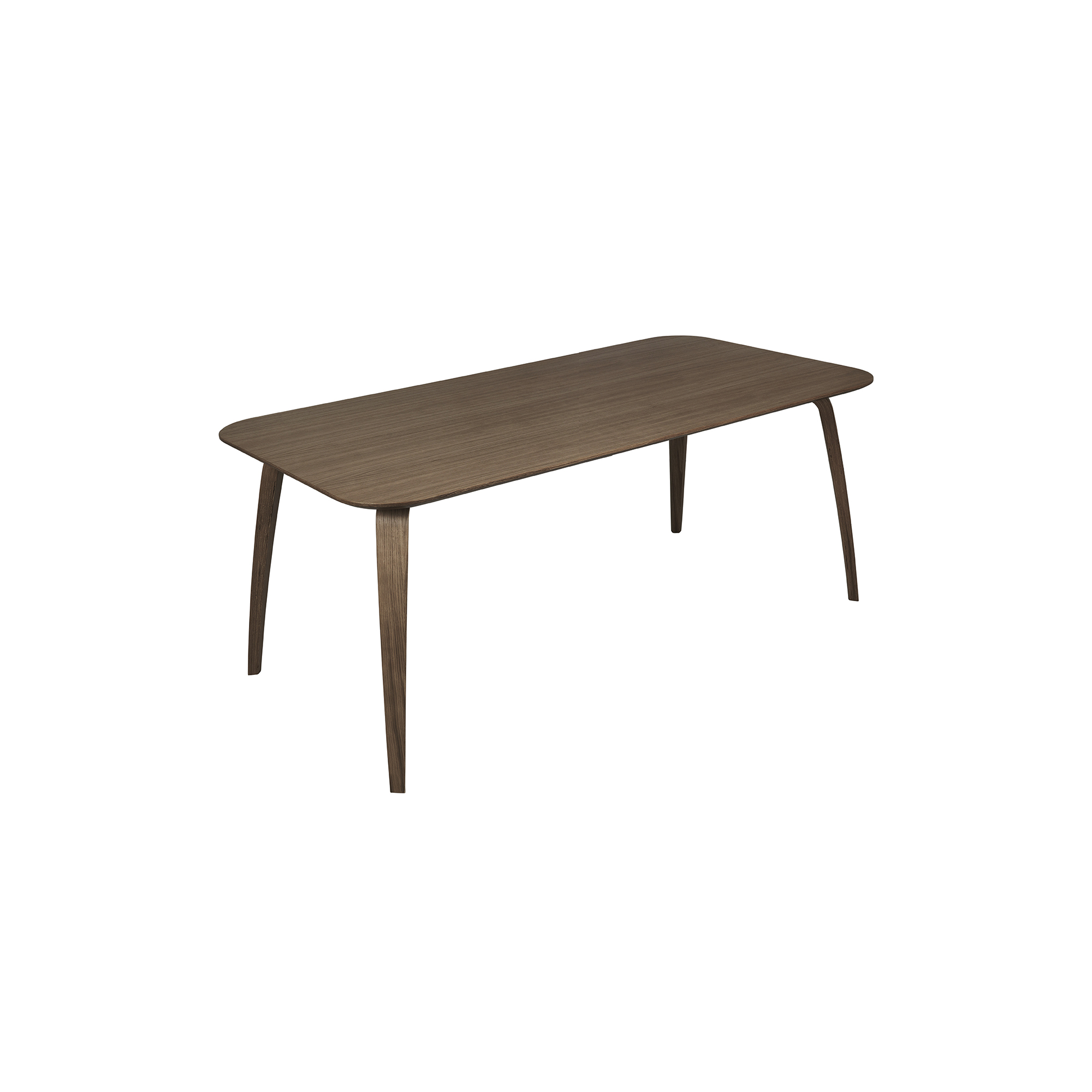 GUBI - GUBI Rectangular Dining Table, matt lacquered american walnut - 90x180 cm