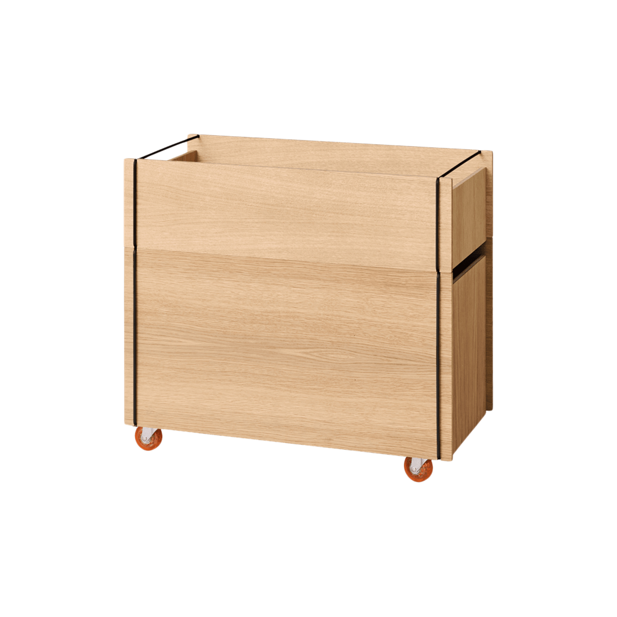 MOEBE - Storage Tower w. Wheels | Low | Oiled Oak/Black | Opbevaringsskab - Low1