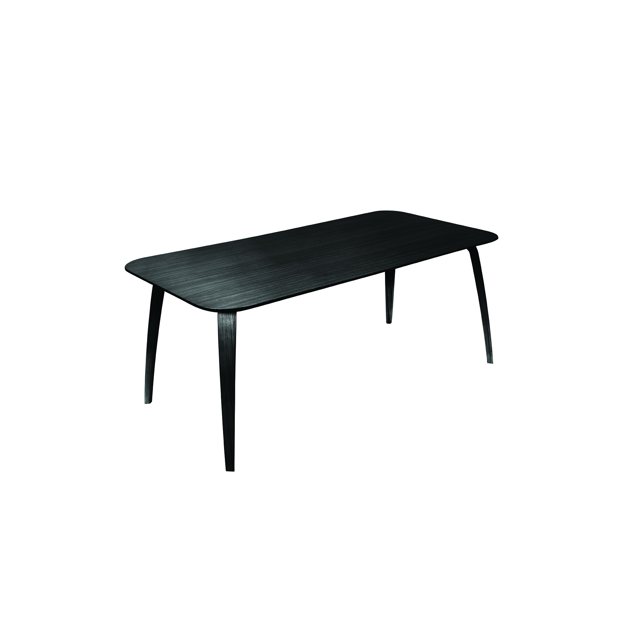 GUBI - GUBI Rectangular Dining Table, black stained ash - 90x180 cm