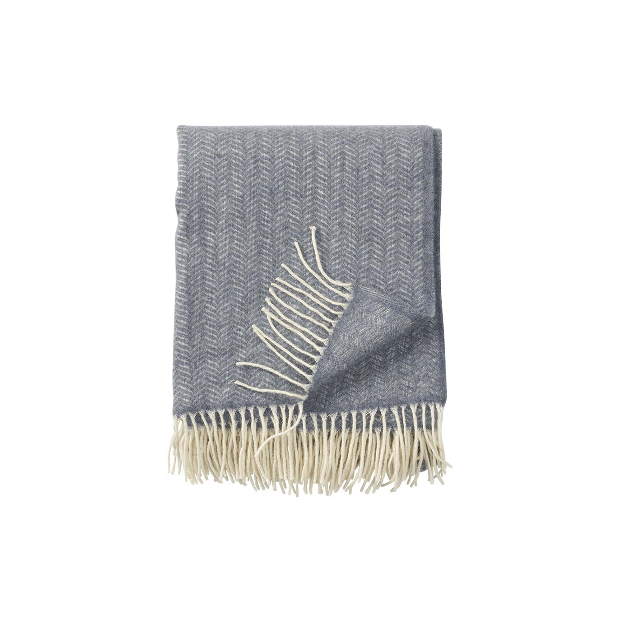 Klippan Yllefabrik - Tippy plaid, grey melange - 180x180 cm.