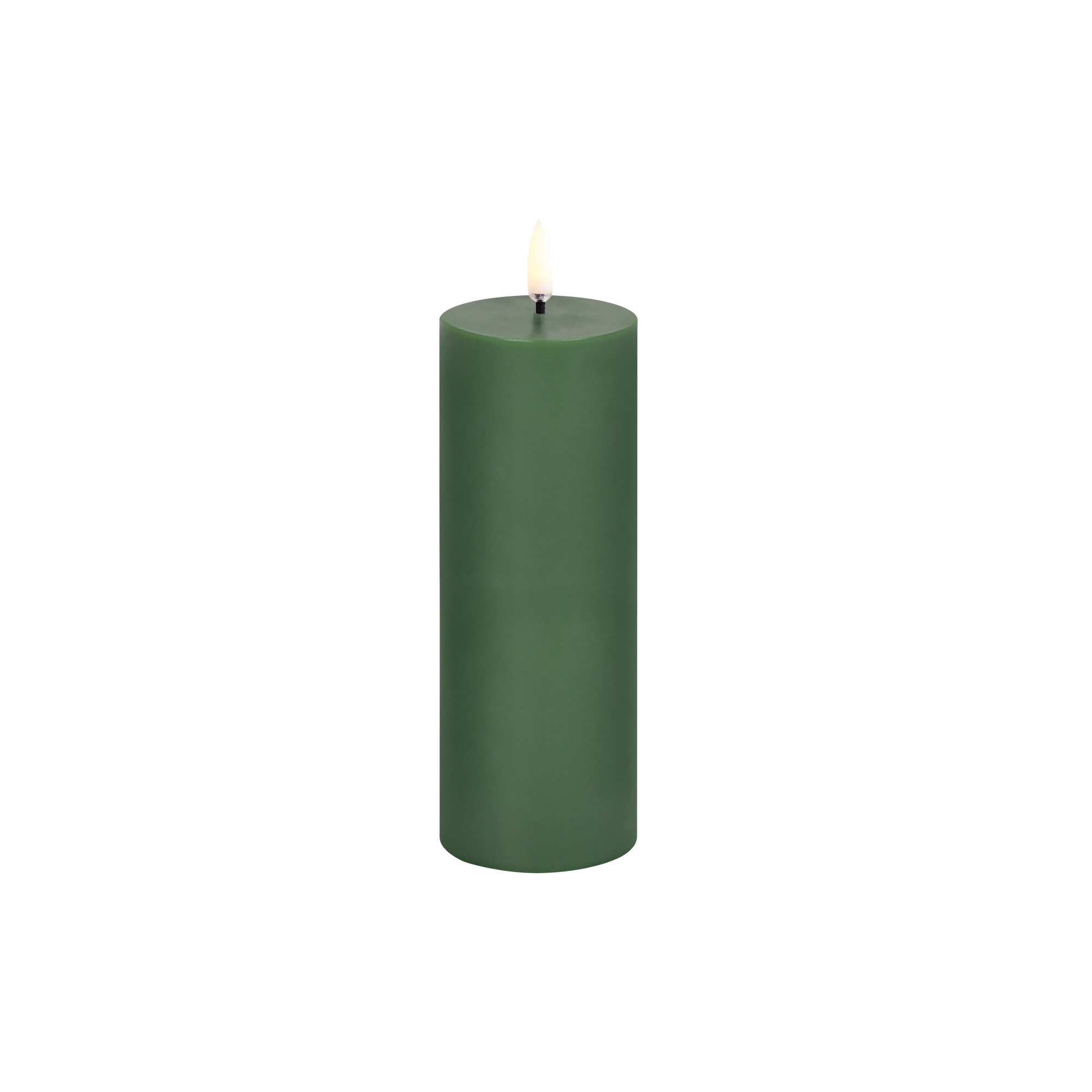 Uyuni Lighting - LED pillar candle, olive green - L15 cm