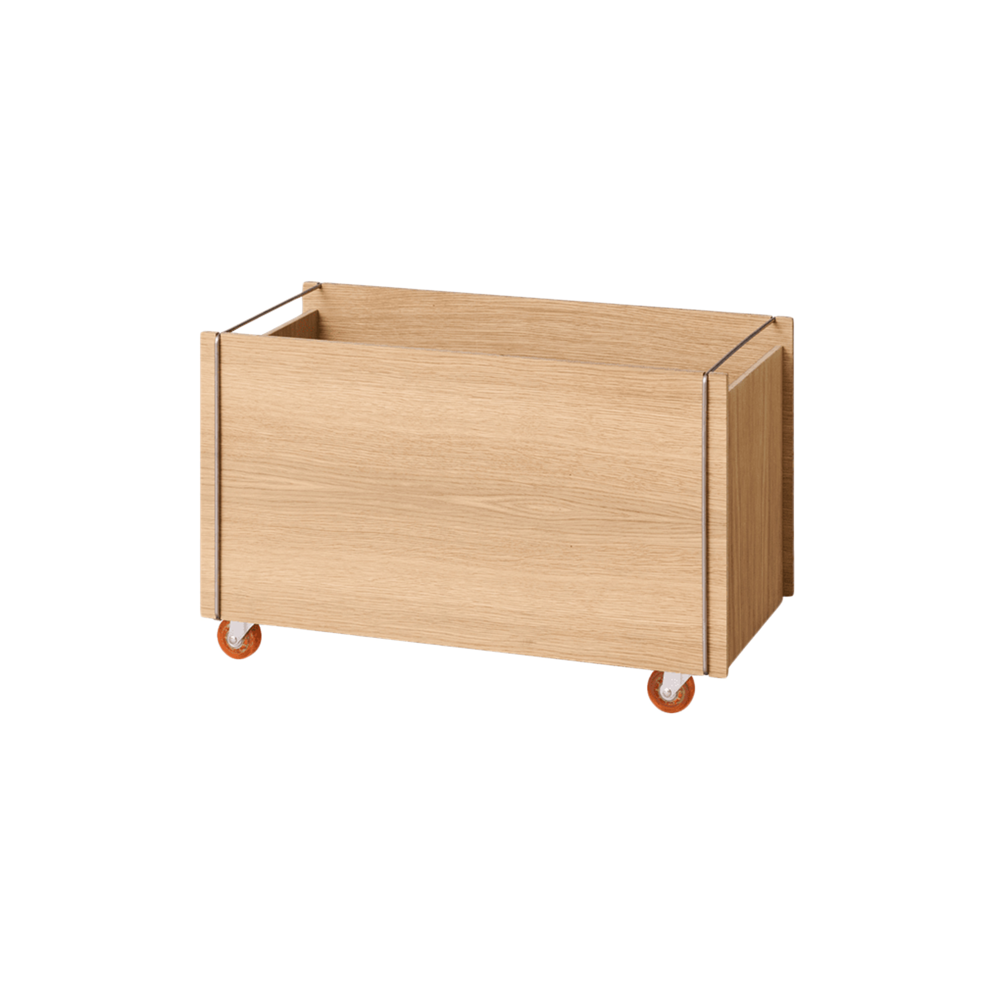 MOEBE - Storage Box w. Wheels | Oiled Oak/Stainless Steel | Opbevaringskasse