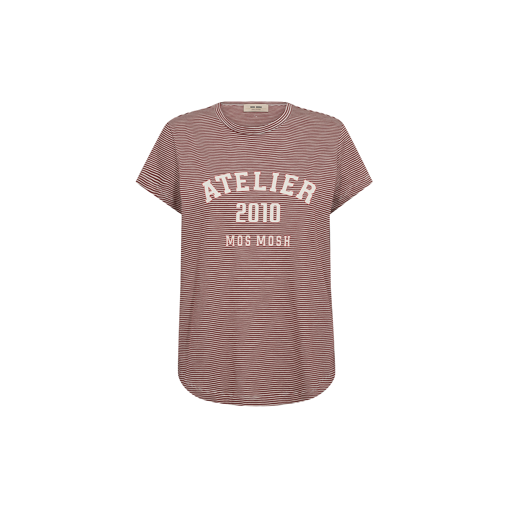 MOS MOSH - MMCamp O-SS Stripe Tee, cowhide - Str. M