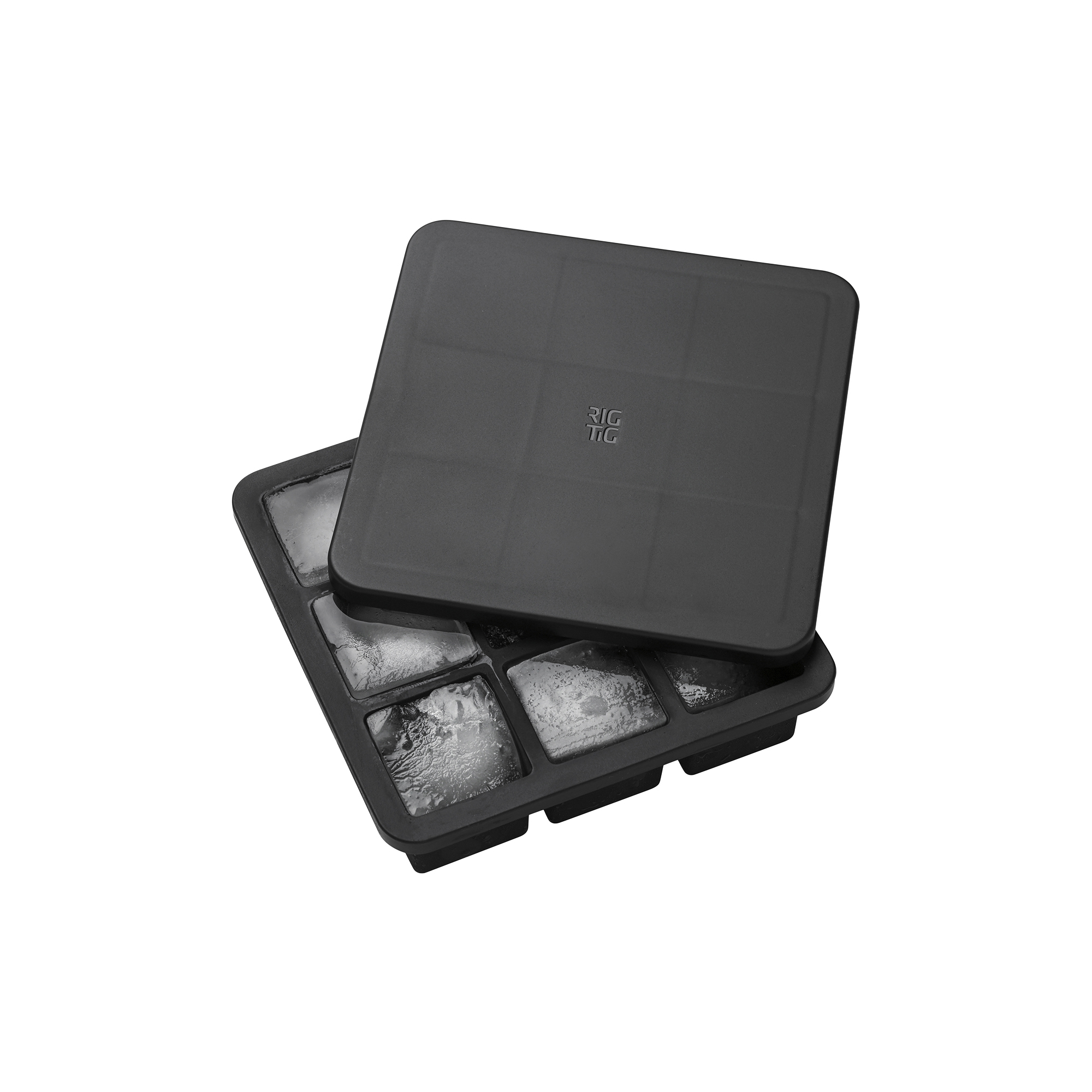 RIG-TIG - FREEZE-IT isterningbakke med låg stor, black - Large